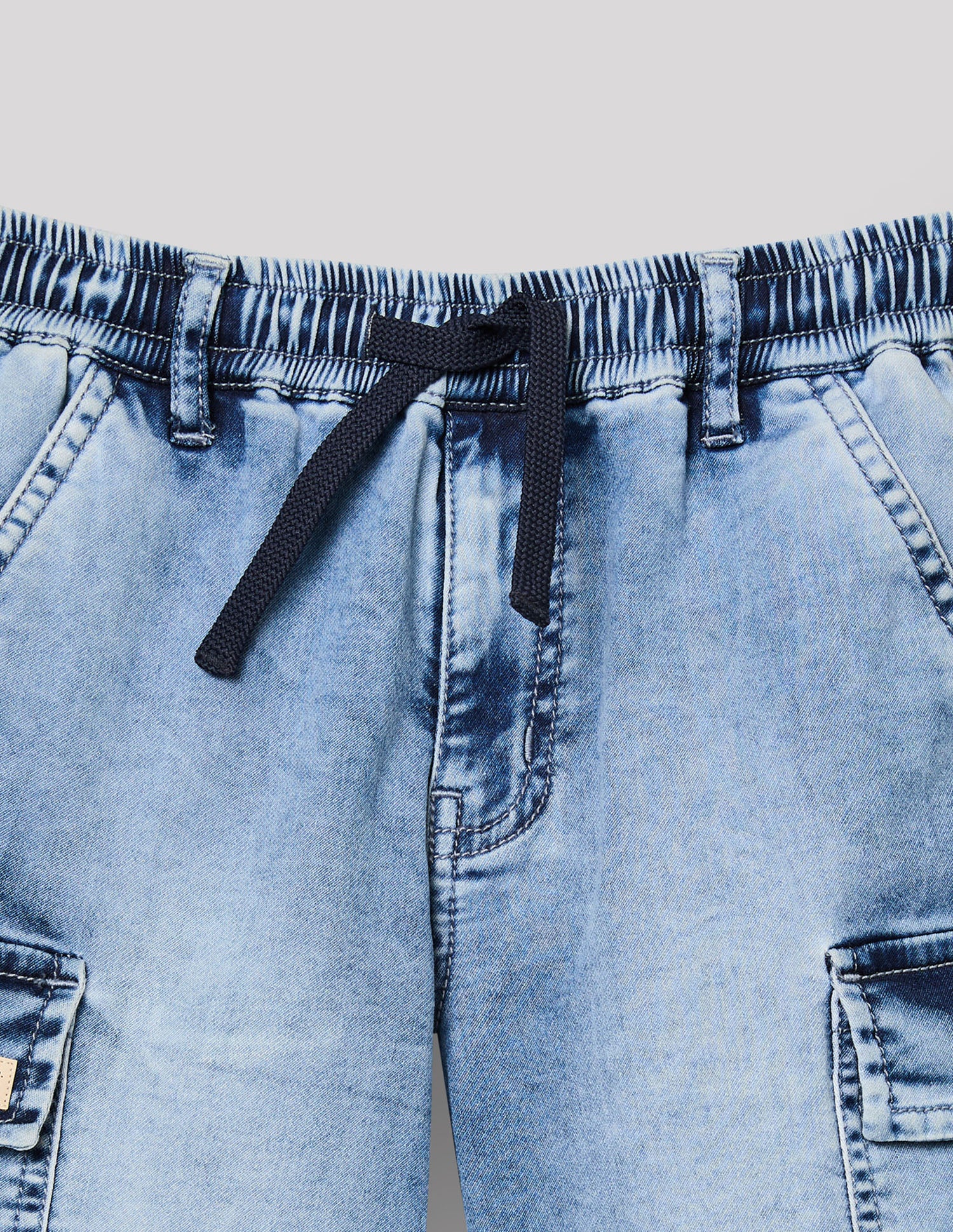Boys Stone Stretch Denim Bermuda Shorts