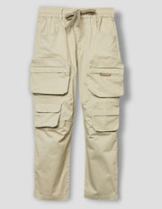 Boys Fawn Cotton Stretch Baggy Fit Cargo Pants