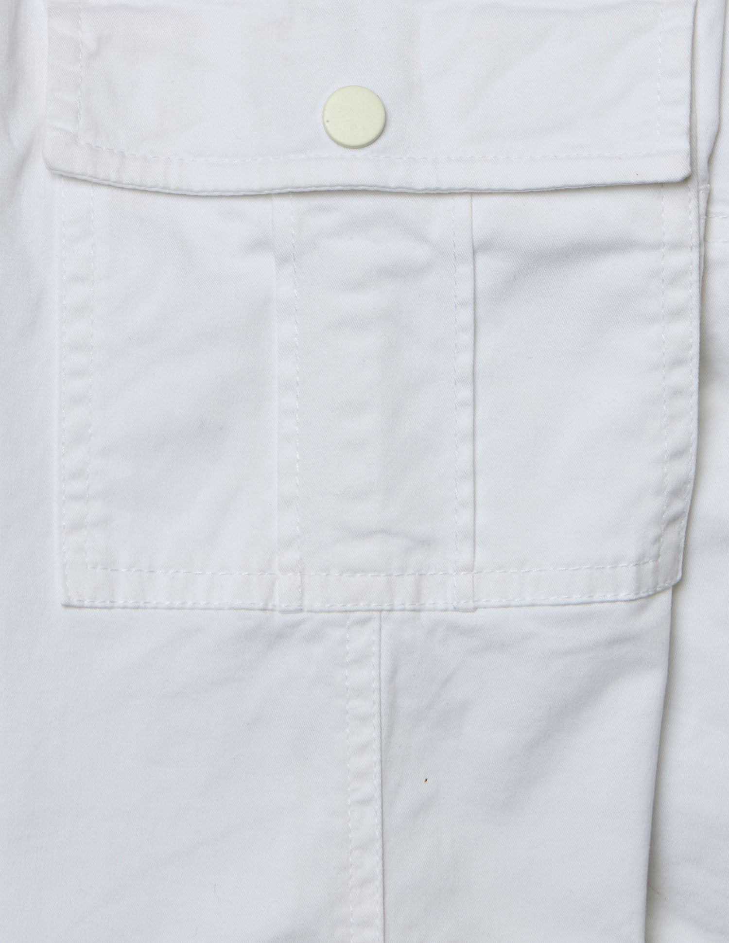 Boys White Cotton Stretch Cargo Straight Fit Pants