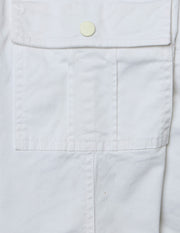 Boys White Cotton Stretch Cargo Straight Fit Pants