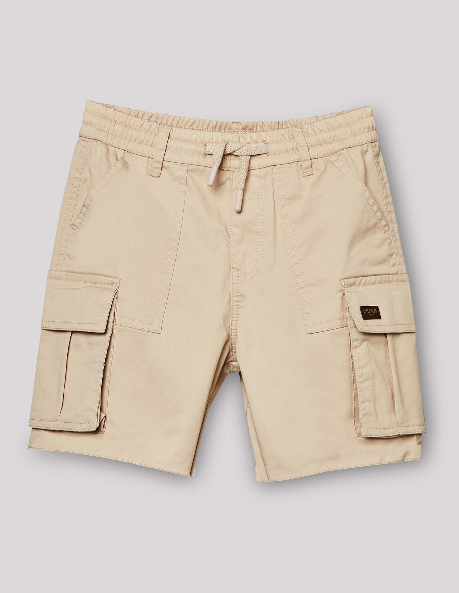 Boys Fawn Cotton Stretch Cargo Bermuda Shorts