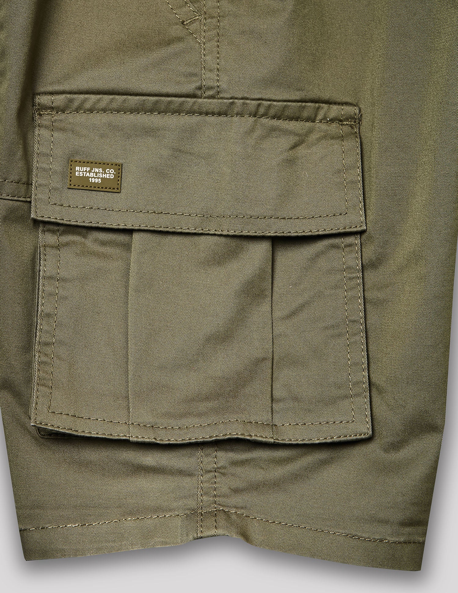 Boys Olive Cotton Stretch Cargo Bermuda Shorts