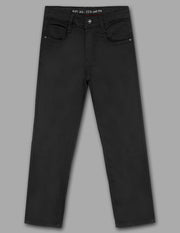 Boys Black Cotton Blend Straight Fit Jeans