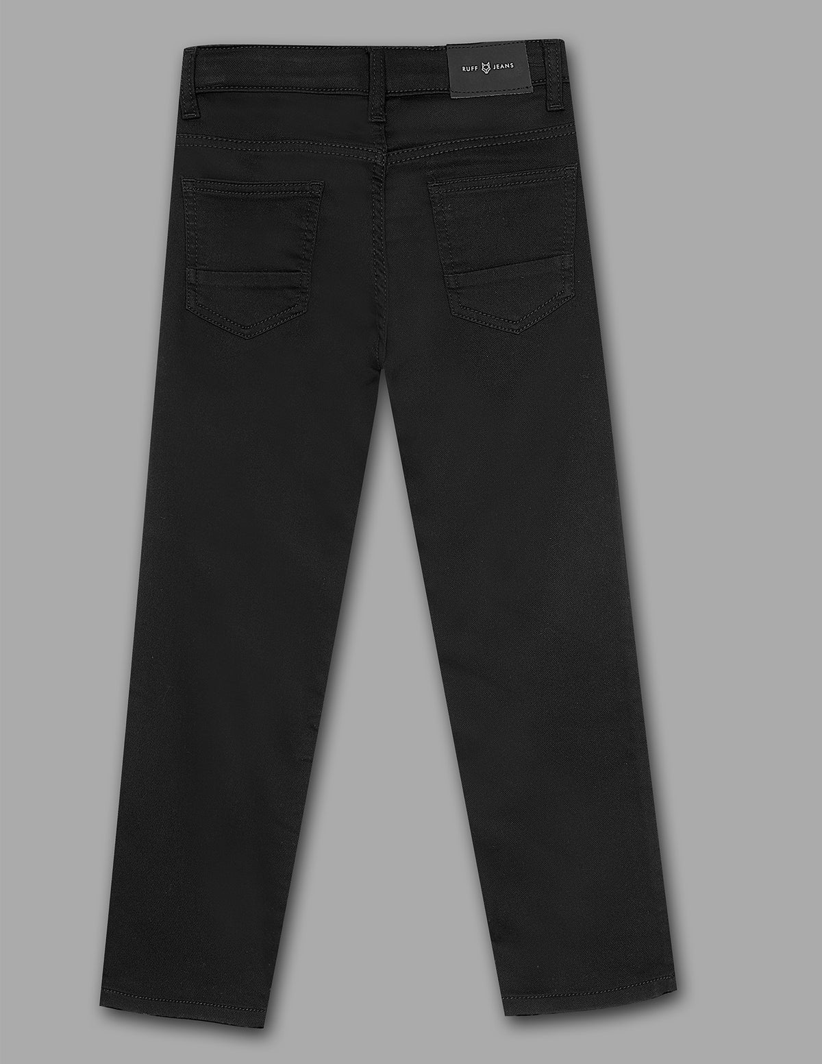 Boys Black Cotton Blend Straight Fit Jeans