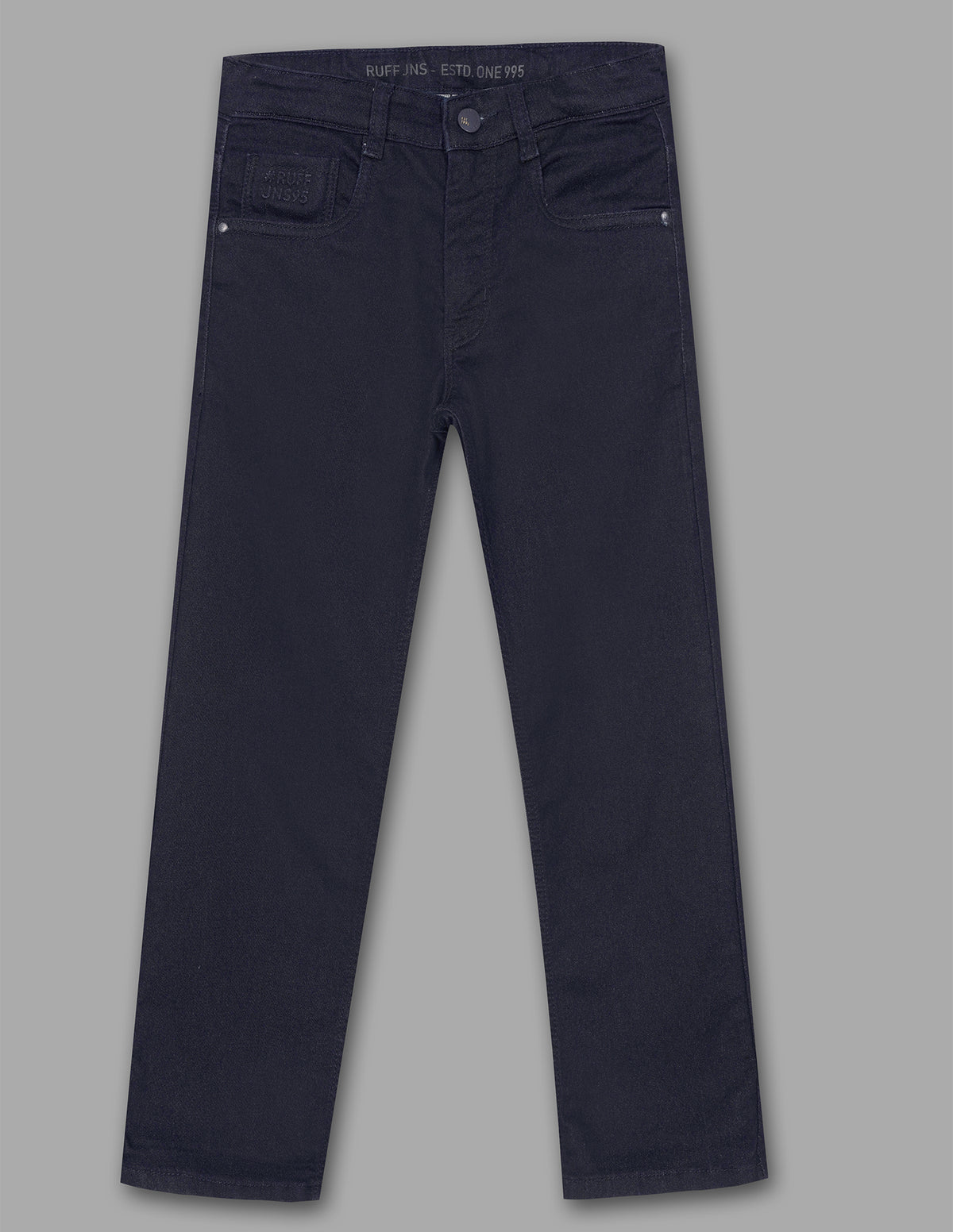 Boys Raw Cotton Blend Straight Fit Jeans