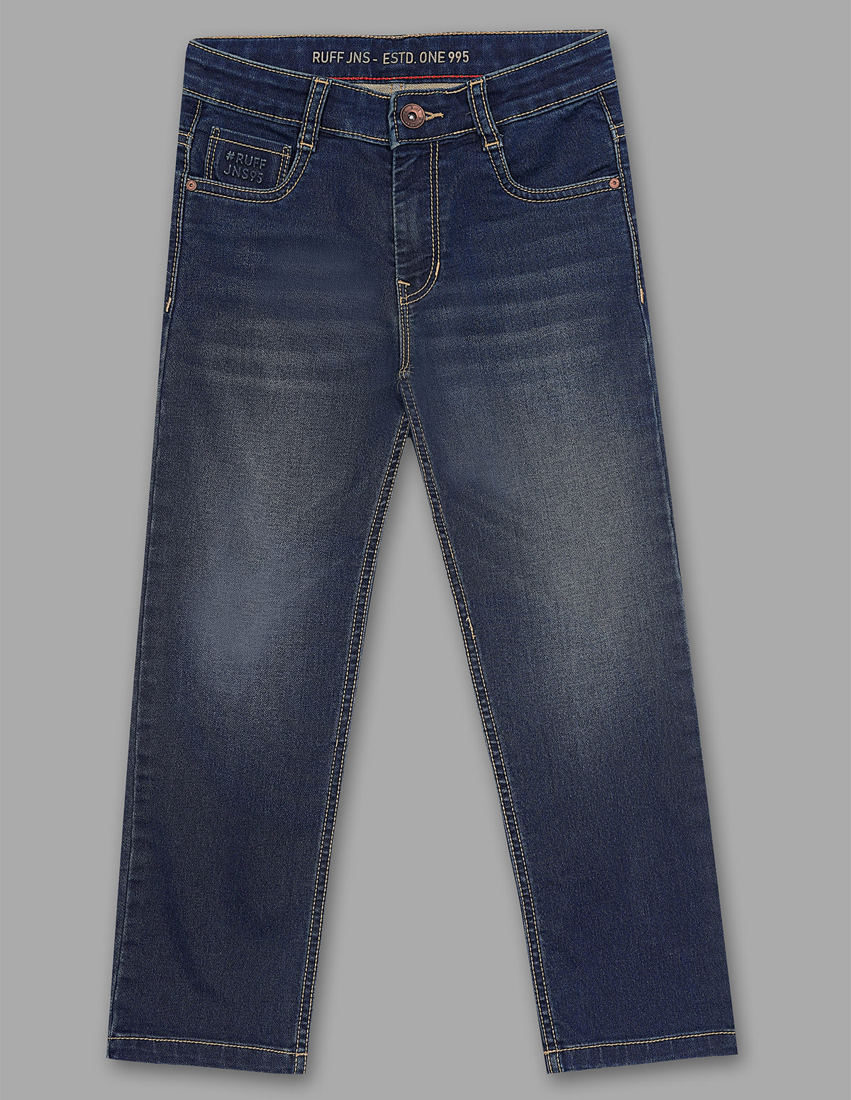Boys Denim-X Cotton Blend Straight Fit Jeans