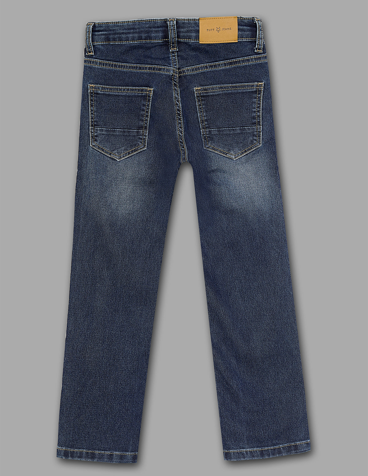 Boys Mud Brown Cotton Blend Straight Fit Jeans