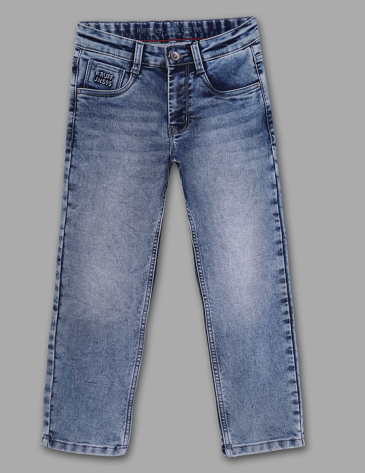 Boys Stone Cotton Blend Straight Fit Jeans