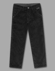 Boys Black Corduroy Straight Fit Trousers