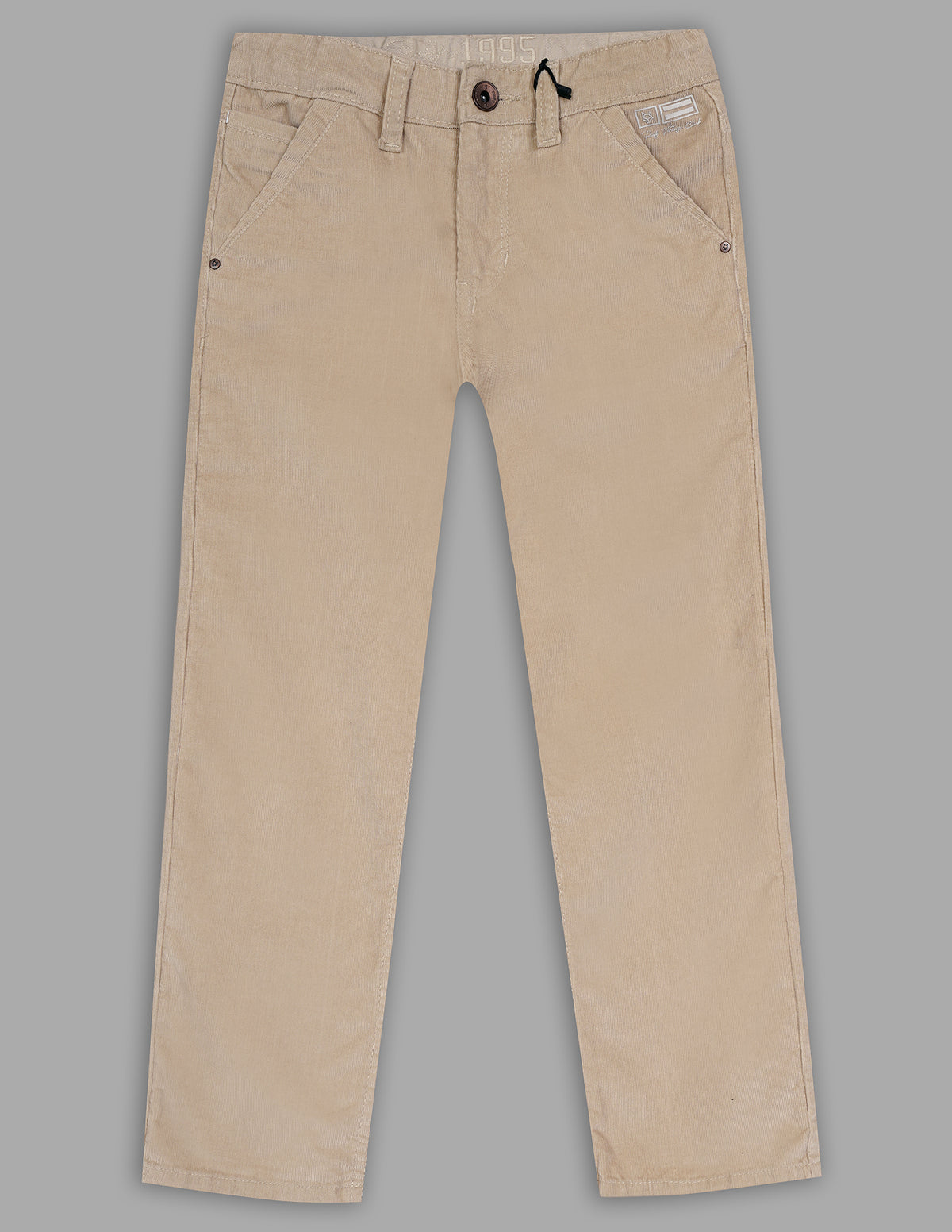 Boys Fawn Cotton Corduroy Straight Fit Trousers