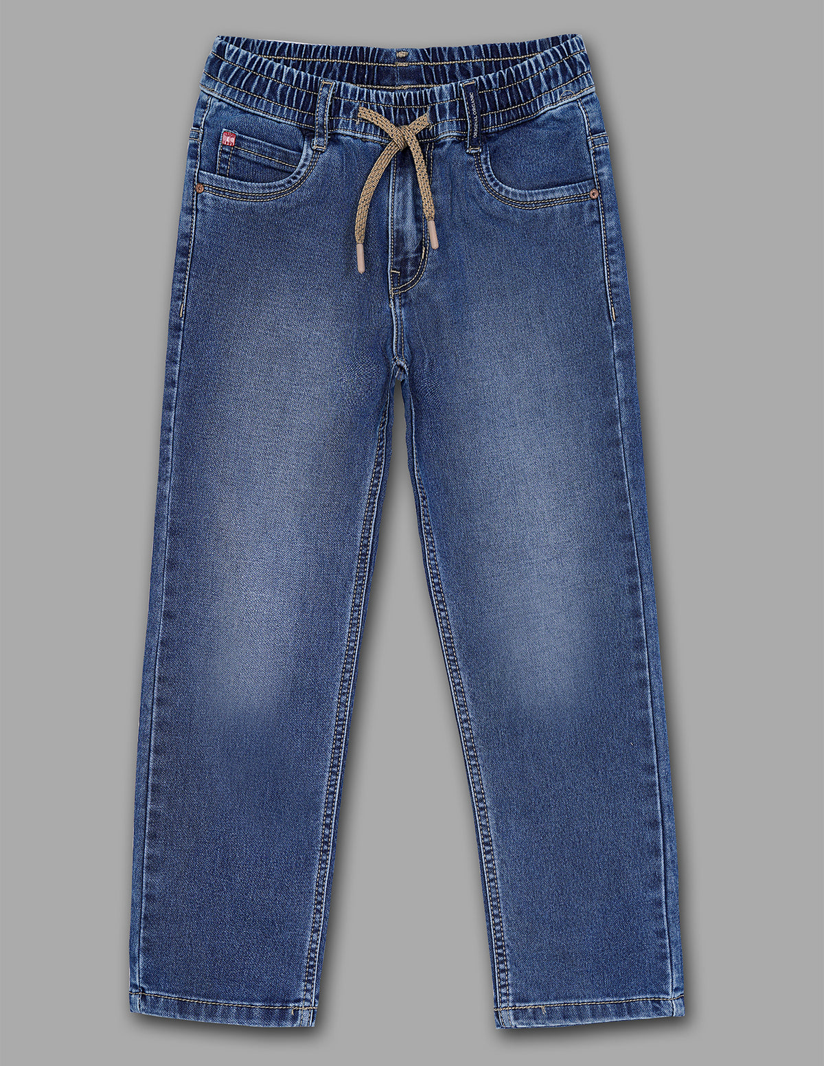 Boys Denim X Cotton Blend Jog Straight Fit Jeans