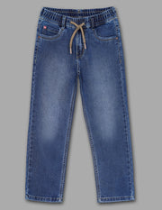 Boys Denim X Cotton Blend Jog Straight Fit Jeans