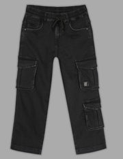 Infant Boys Black Baggy Fit Denim Jeans