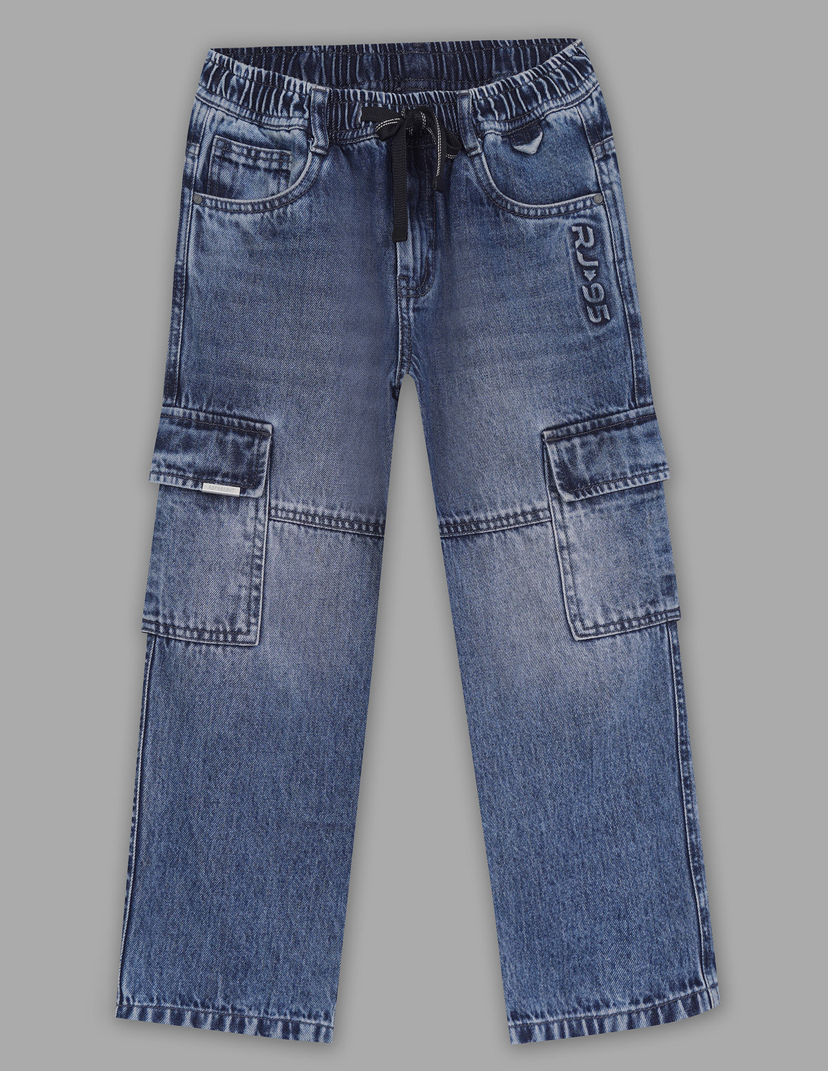 Boys Stone 100% Cotton Baggy Fit Jeans