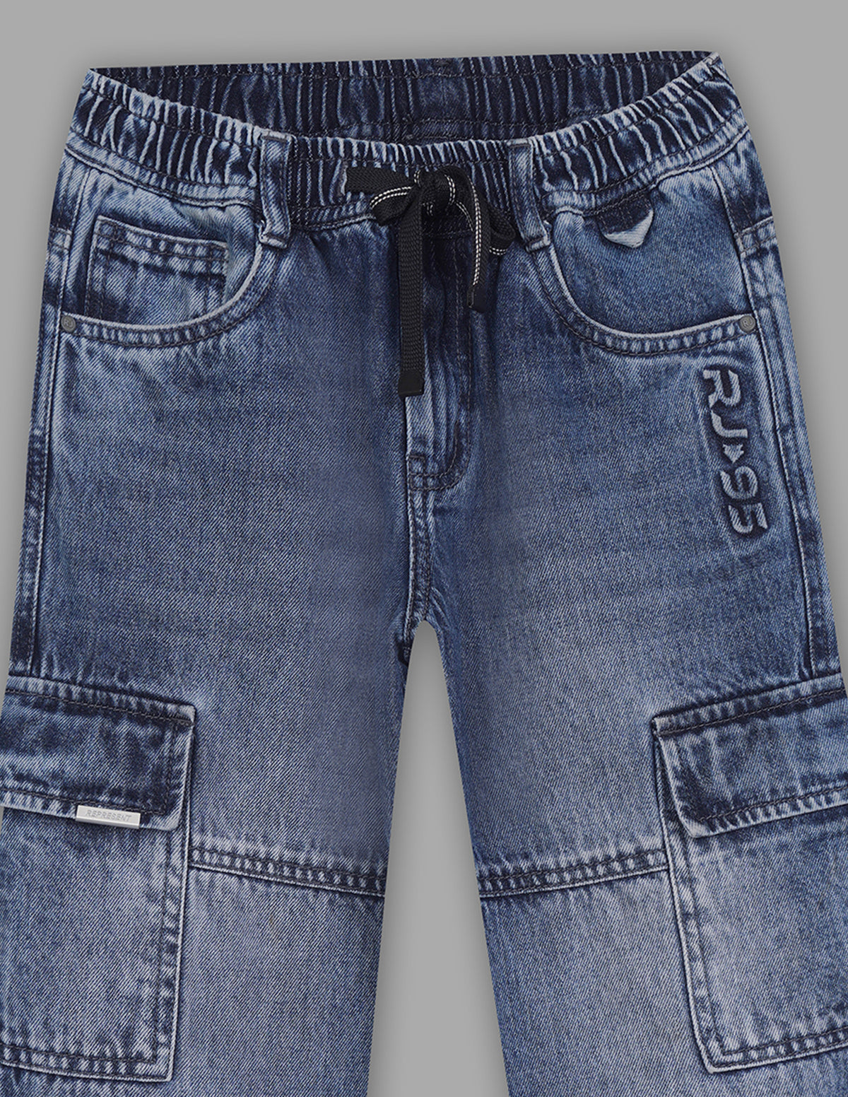 Boys Stone 100% Cotton Baggy Fit Jeans