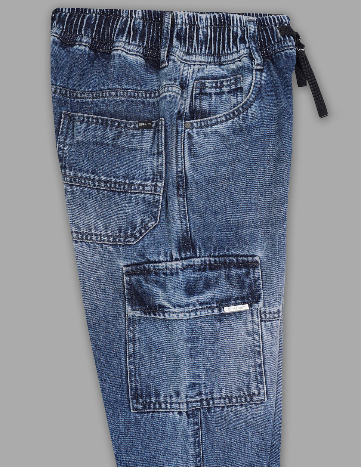 Boys Stone 100% Cotton Baggy Fit Jeans