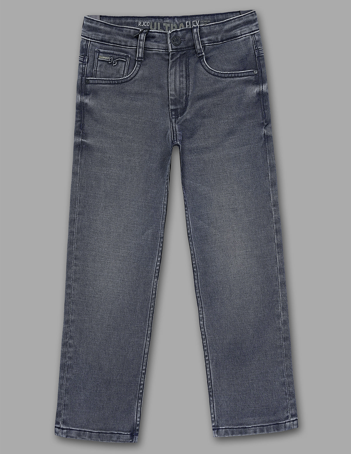 Boys G Blue Cotton Stretch Straight Fit Jeans