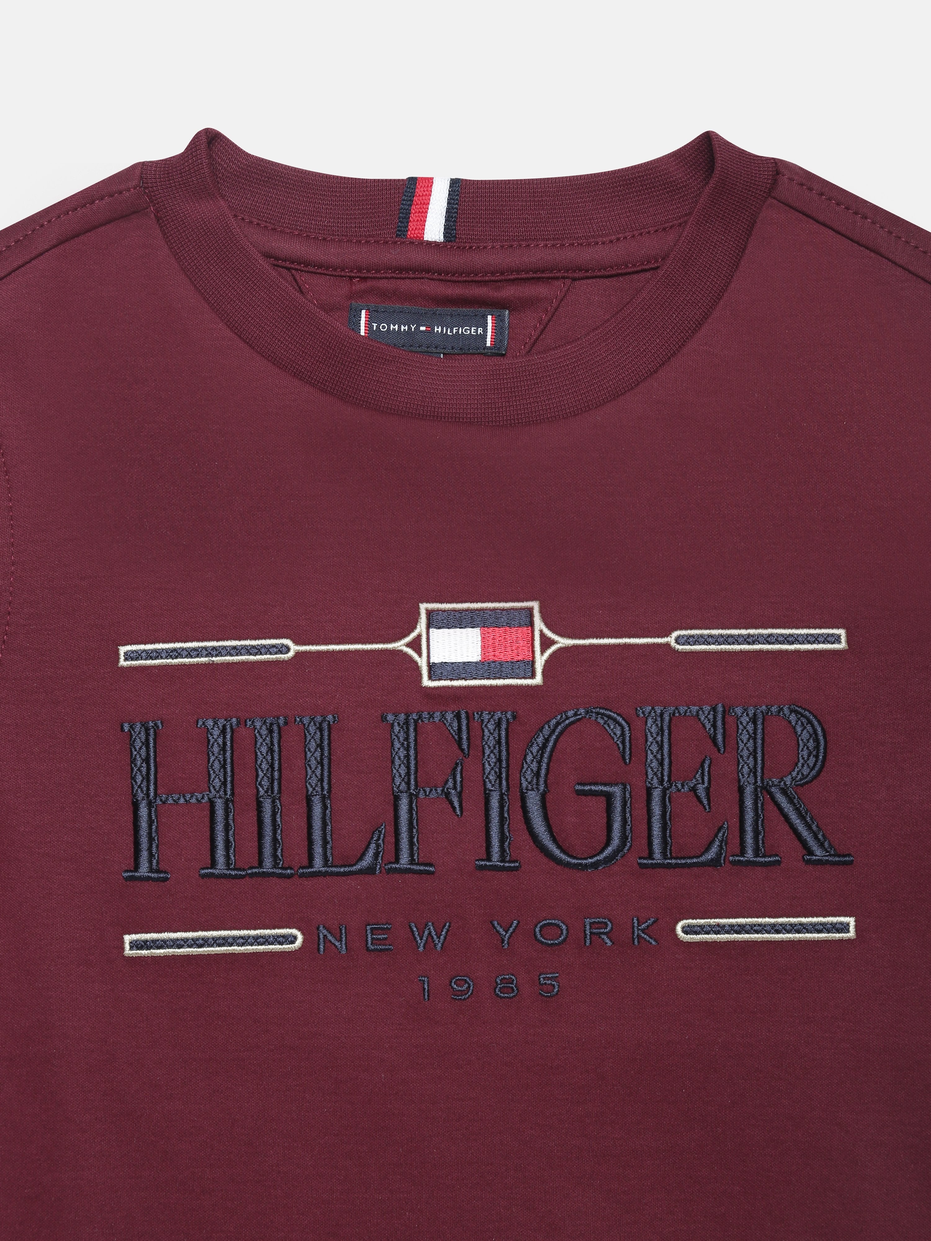 Boys Deep Rouge Embroidered Logo Cotton Regular Fit T-Shirt