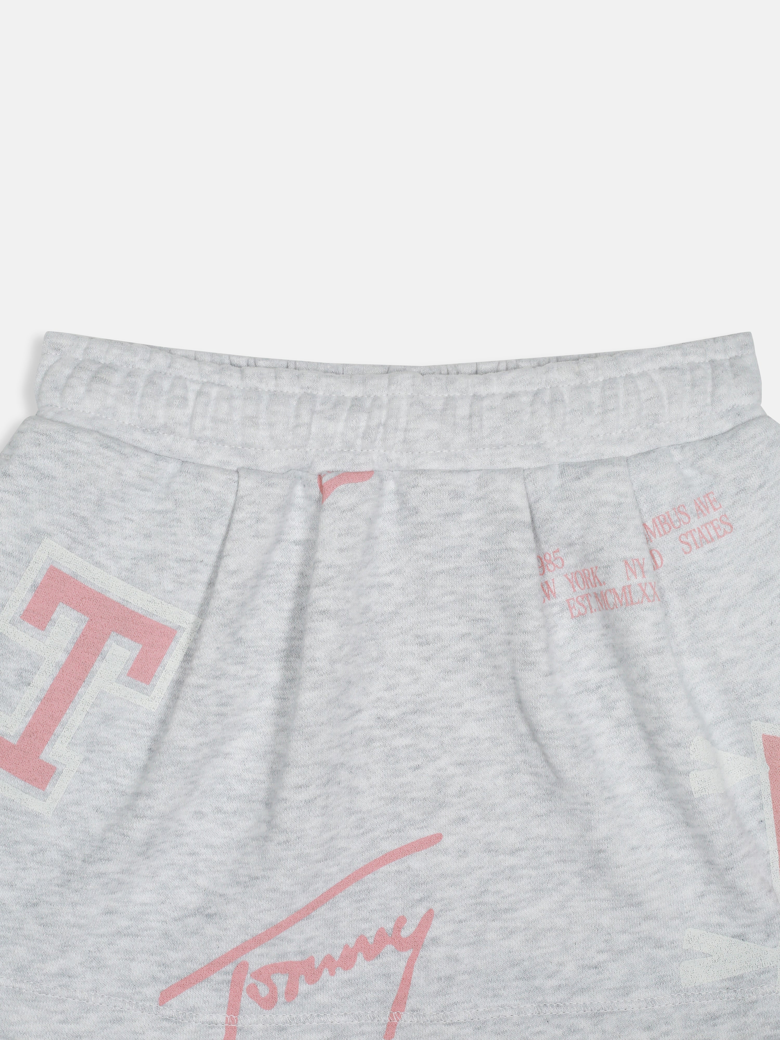 Girls Grey Printed Cotton Blend Casual Elasticated Bottom