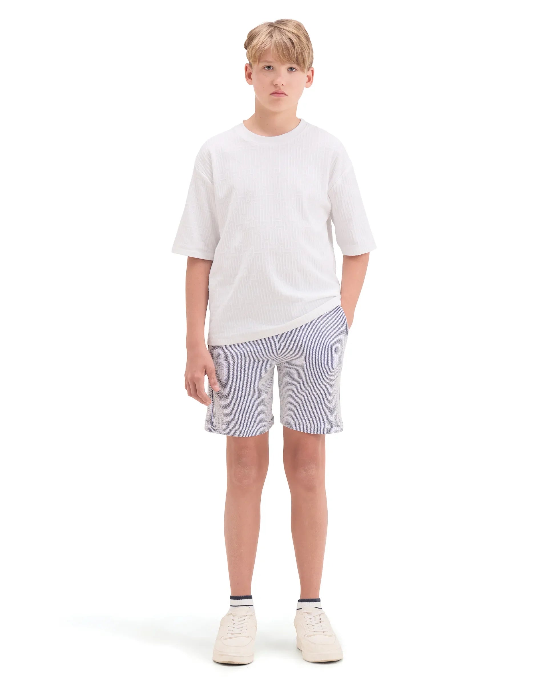 Rare Ones Boys Light Blue Drawstring Regular Fit Shorts