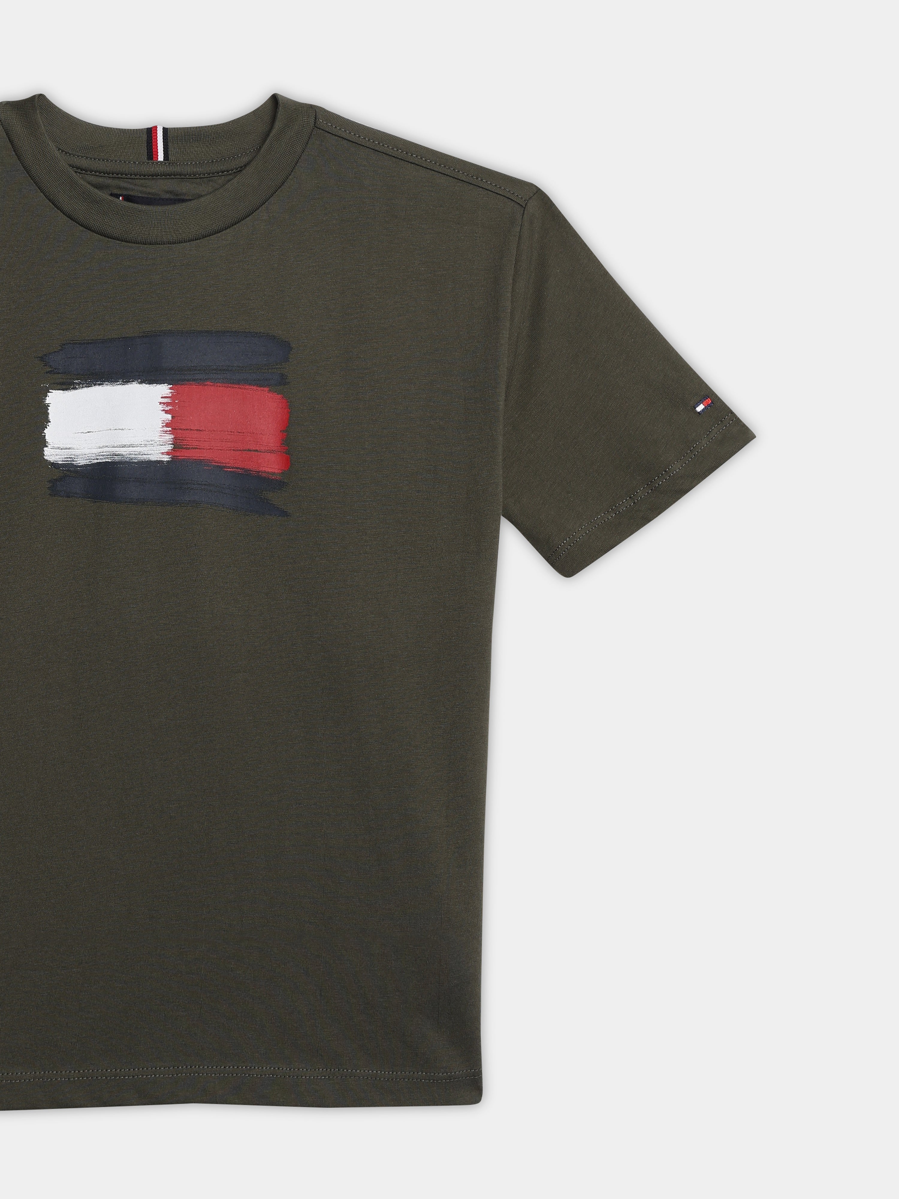 Girls Olive Logo Regenerative Cotton Casual Knit Top