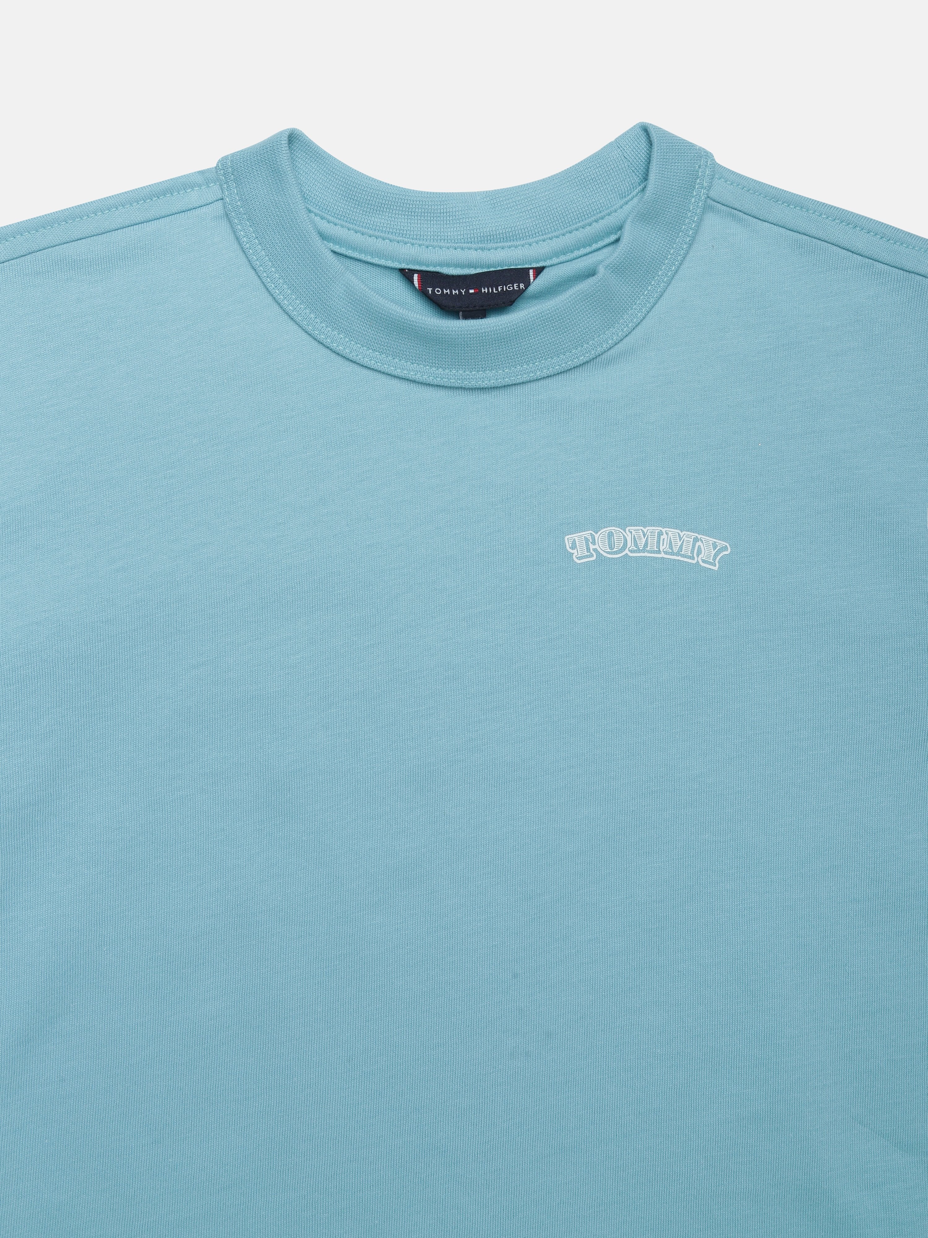 Girls Blue Graphic Cotton Knit Top Classic Fit