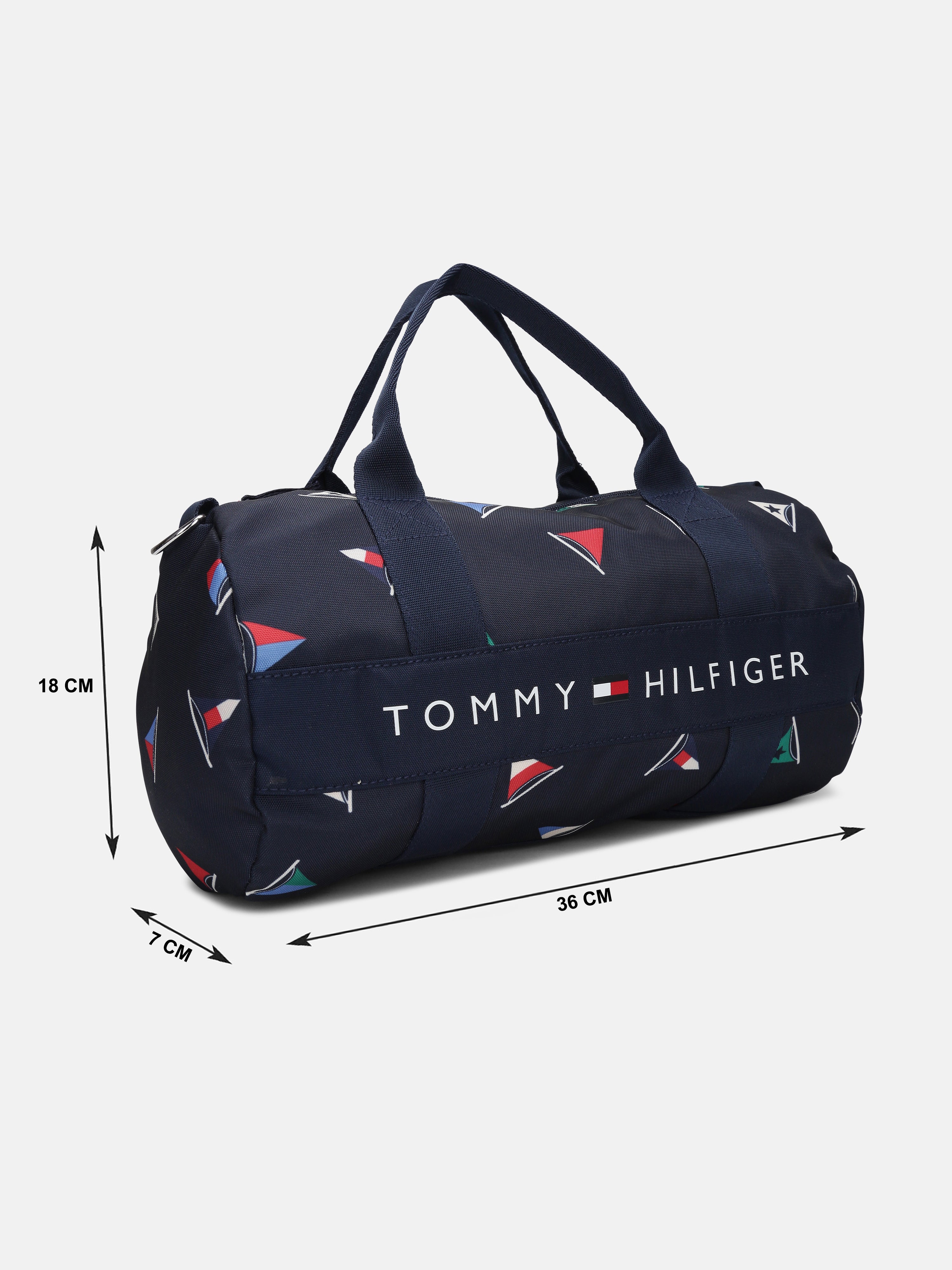 Kids Navy Printed Polyester Casual Zip Bag