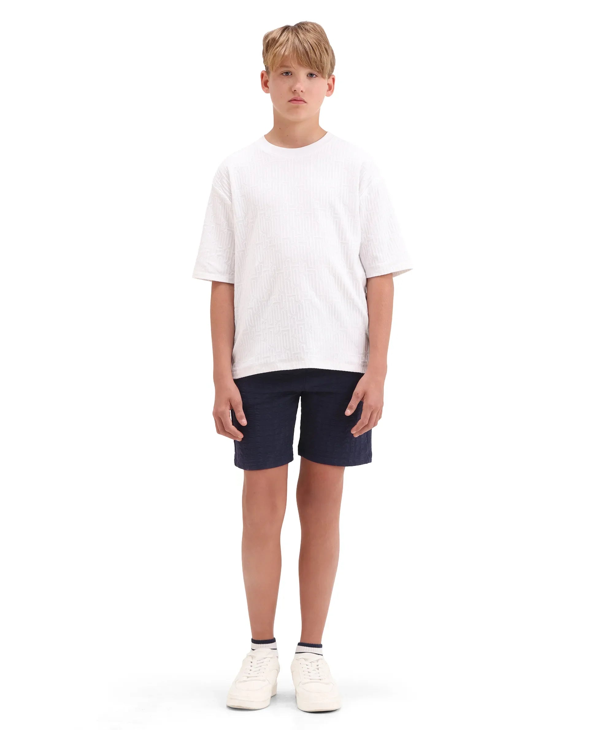 Rare Ones Boys Purple Jacquard Regular Fit Shorts