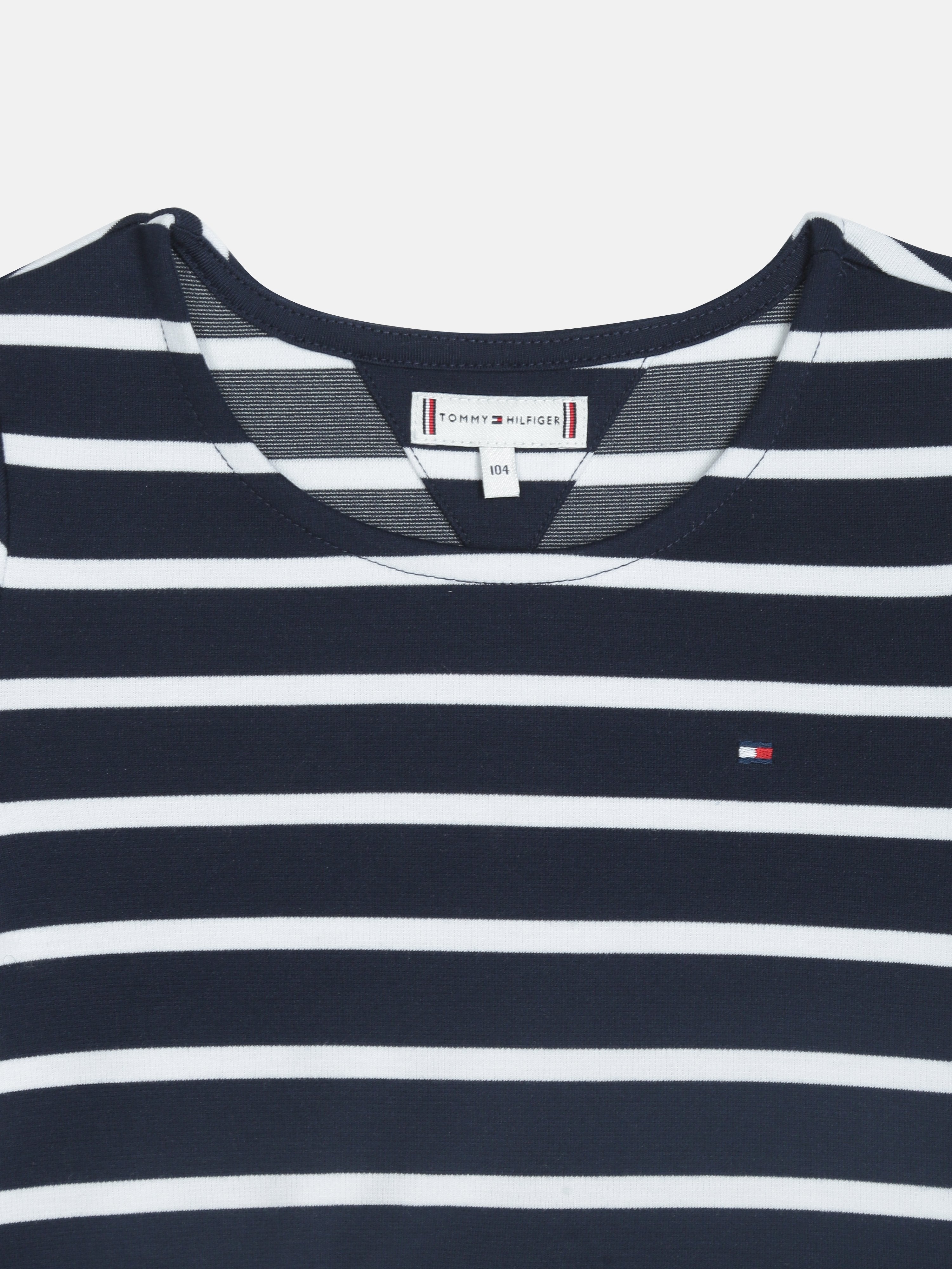 Girls Dark Night Navy Striped A-Line Dress
