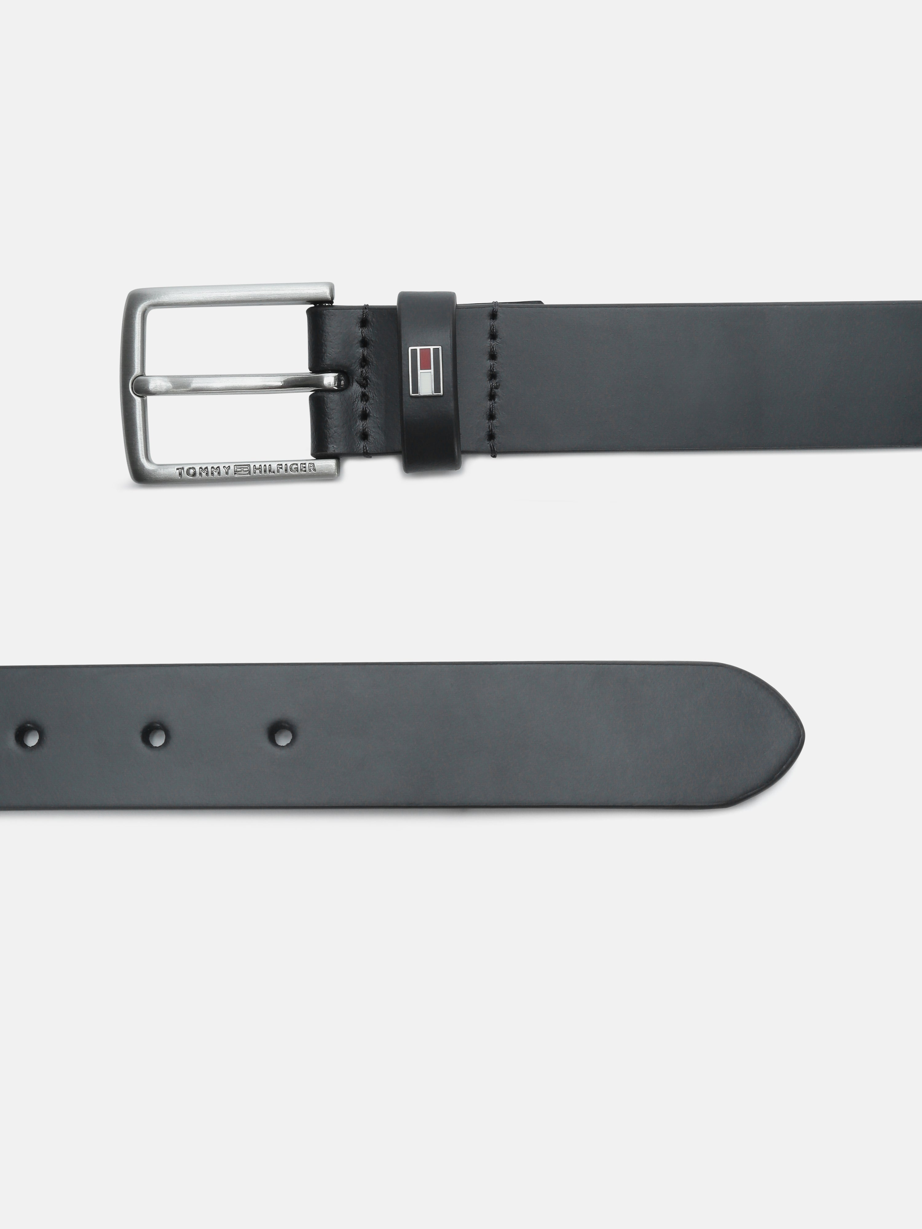 Kids Black Solid Leather Casual Belt