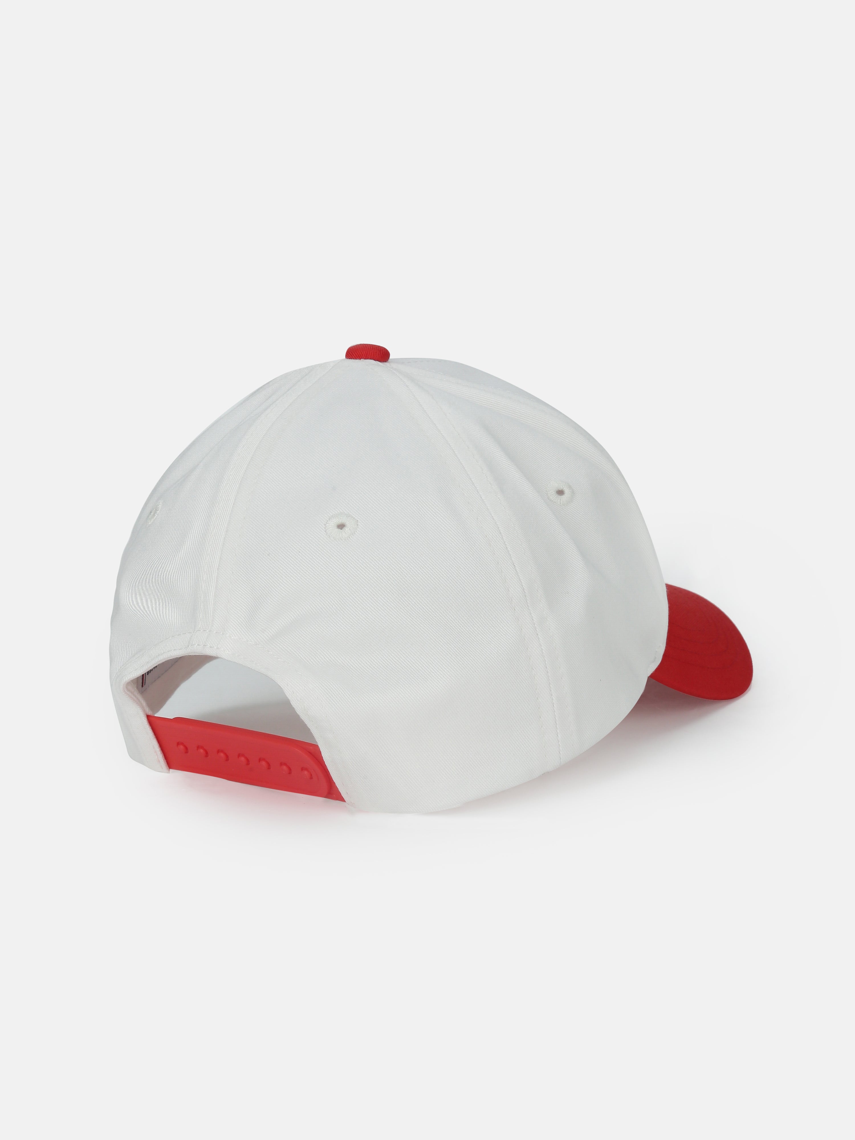 Kids White Printed Organic Cotton Casual Cap