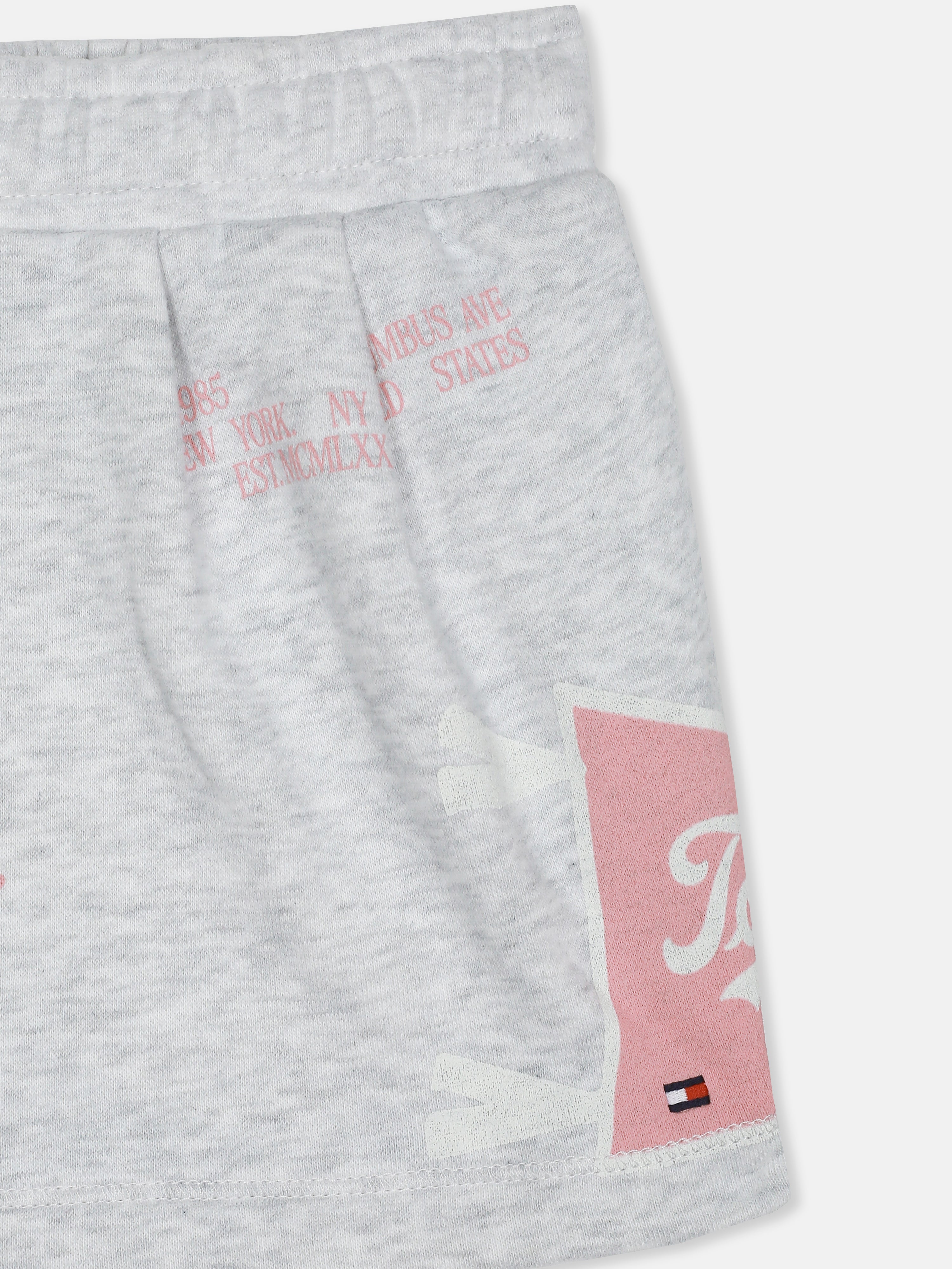 Girls Grey Printed Cotton Blend Casual Elasticated Bottom