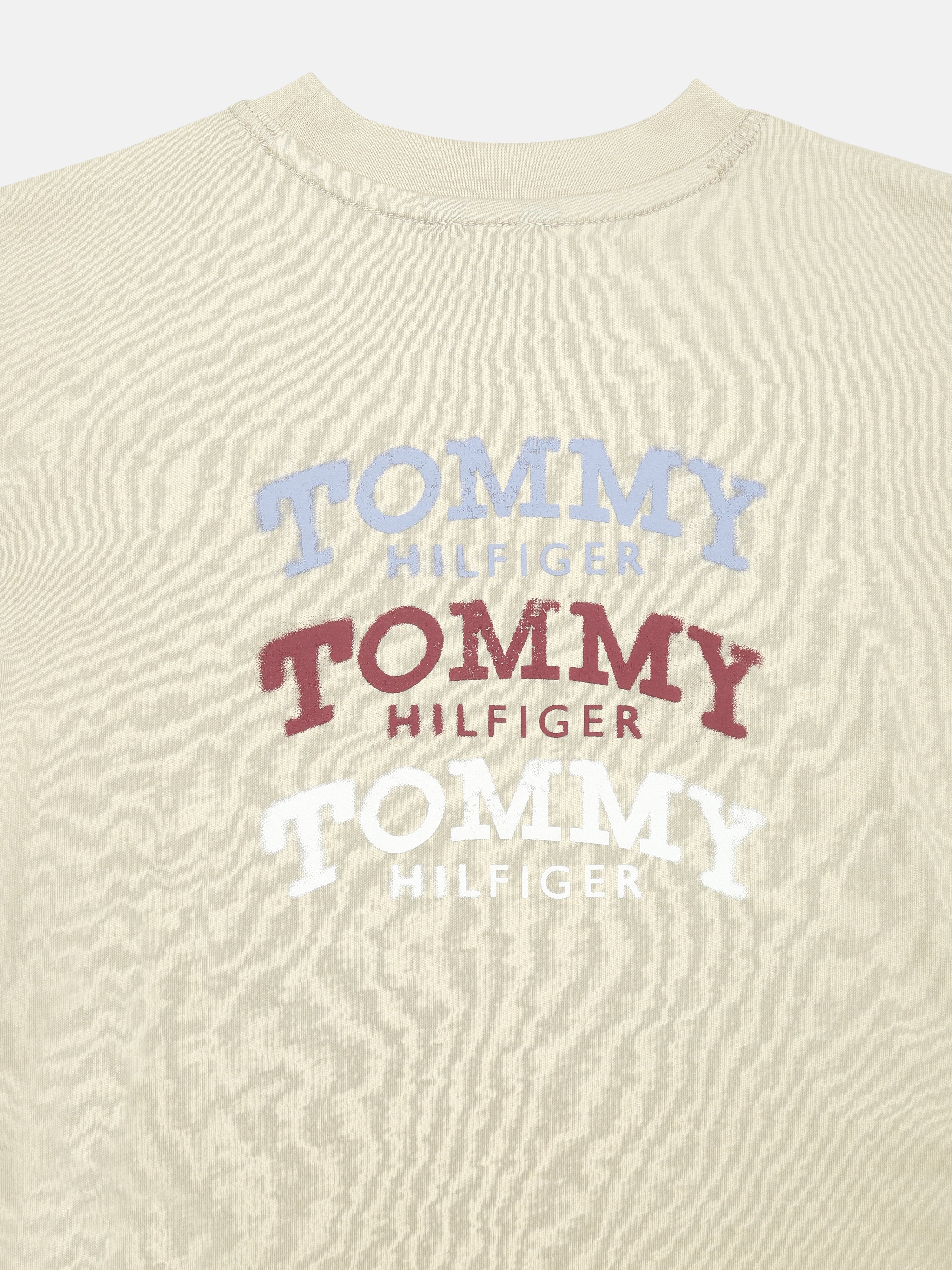 Girls Beige Logo Cotton Knit Top Classic Fit