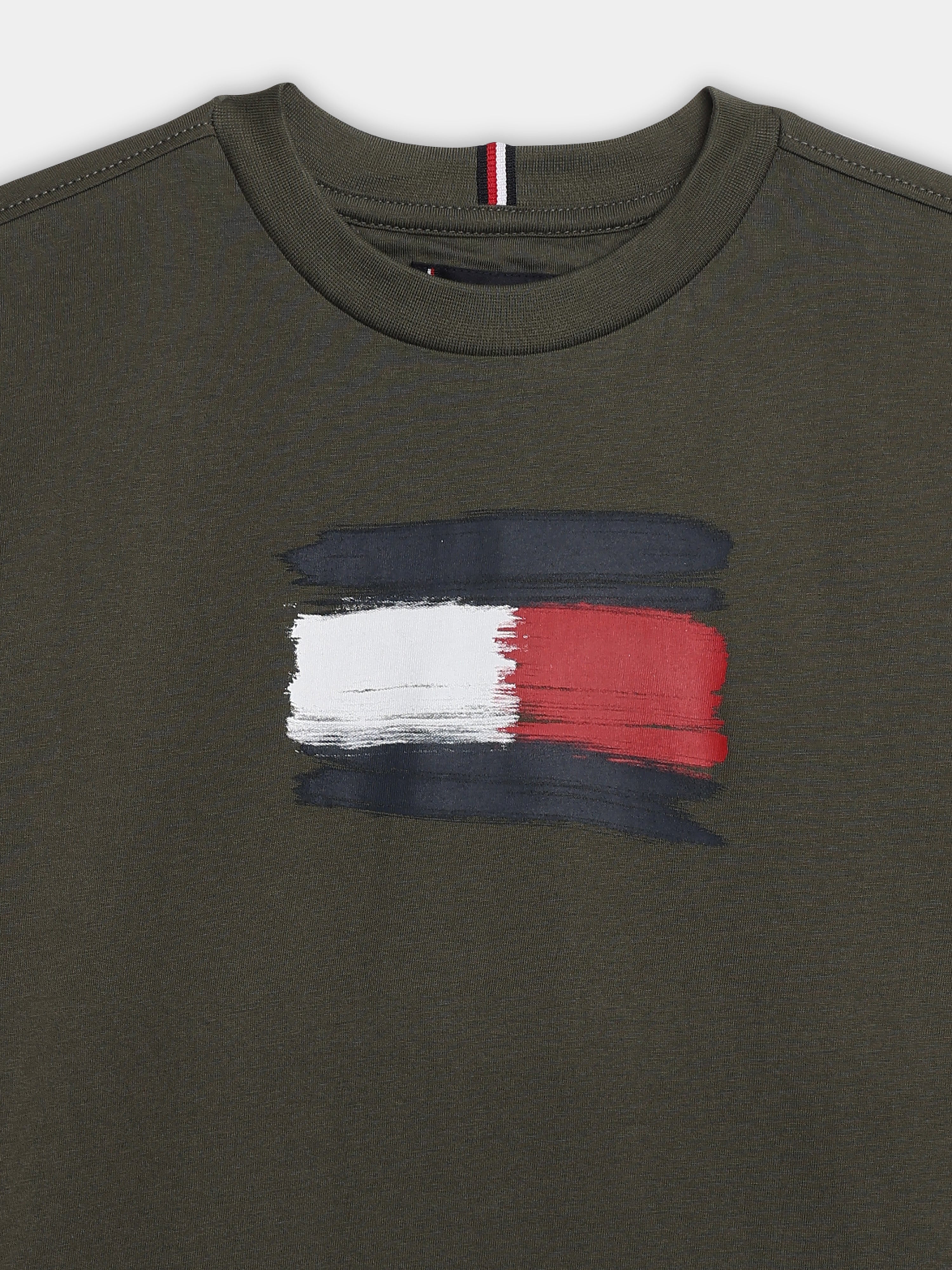 Girls Olive Logo Regenerative Cotton Casual Knit Top