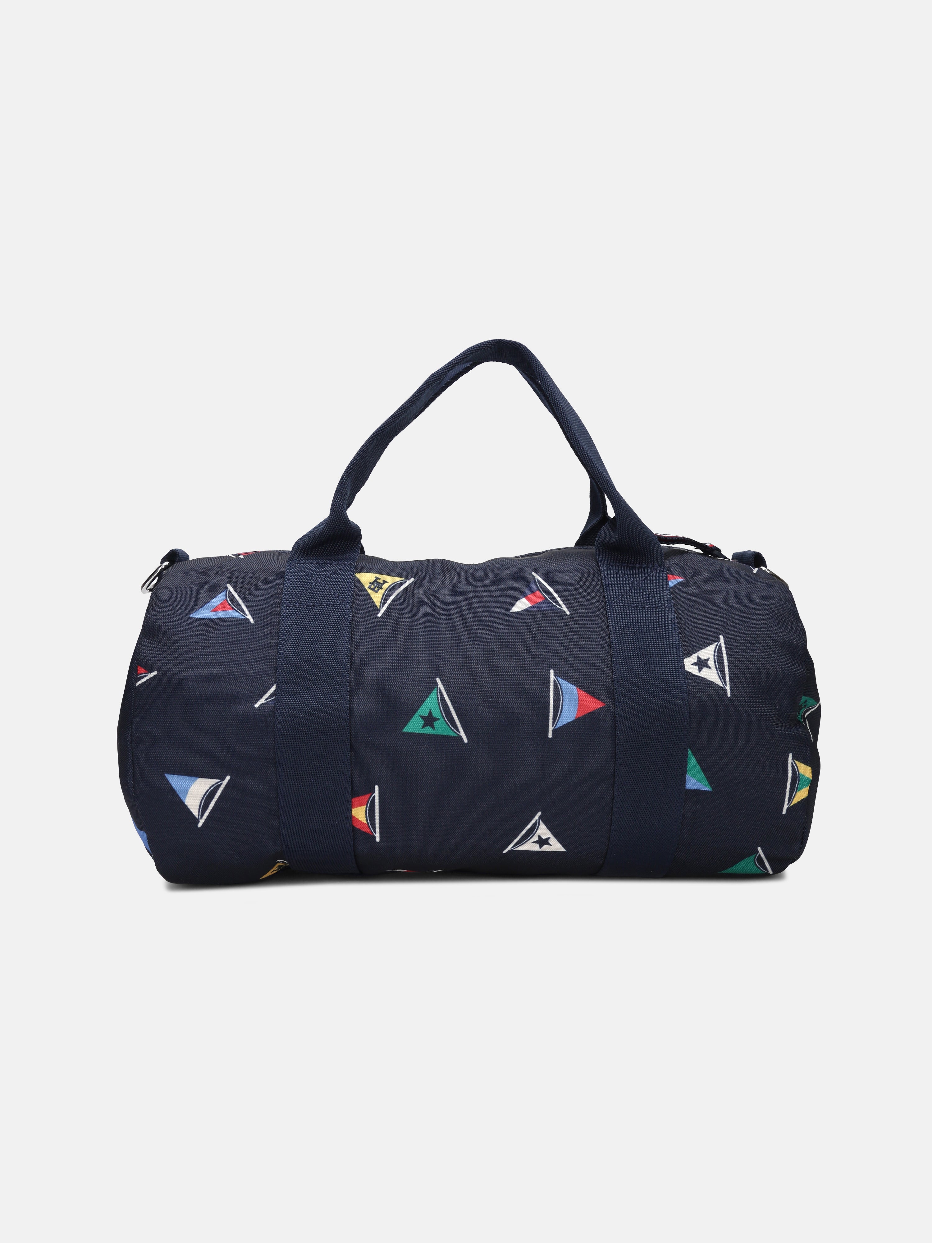 Kids Navy Printed Polyester Casual Zip Bag
