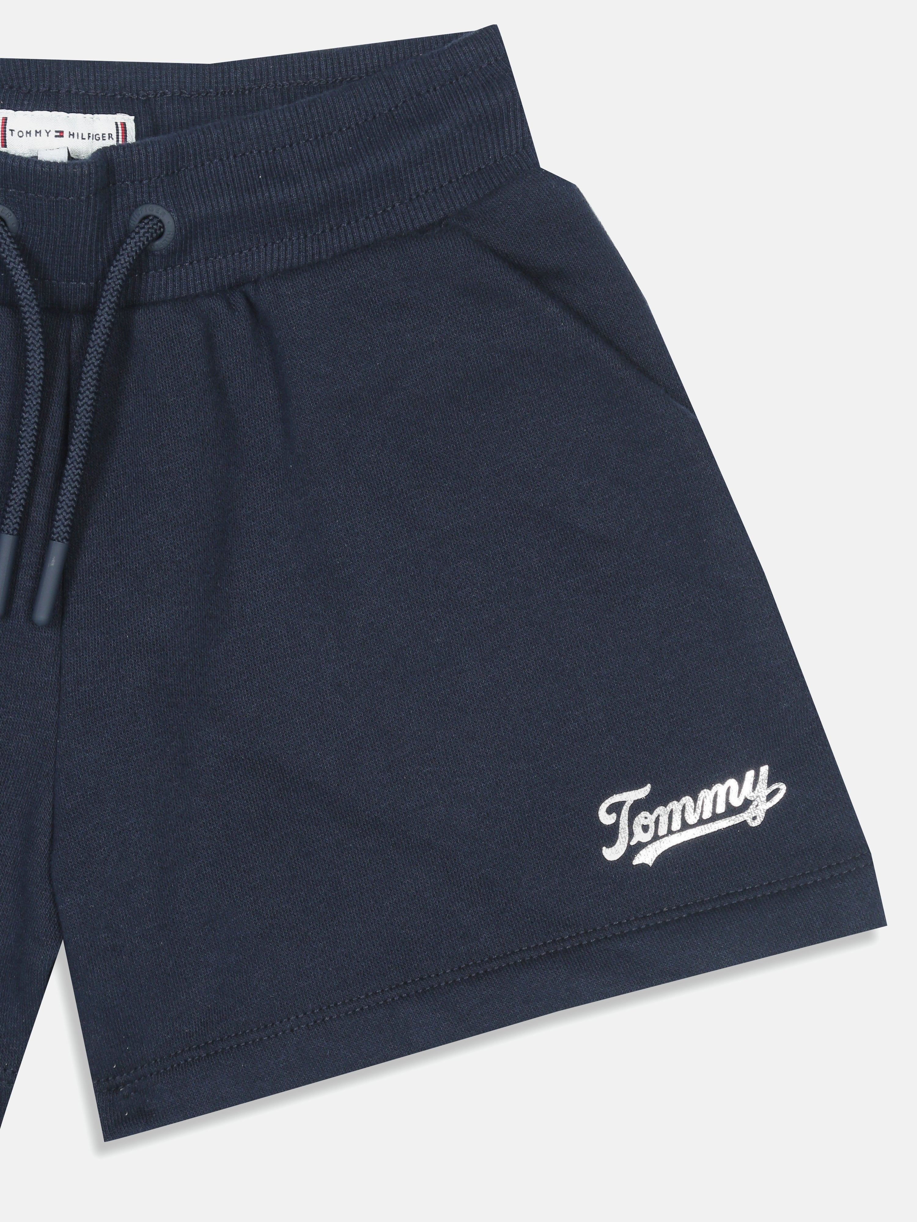 Girls Navy Logo Cotton Blend Casual Knit Bottom