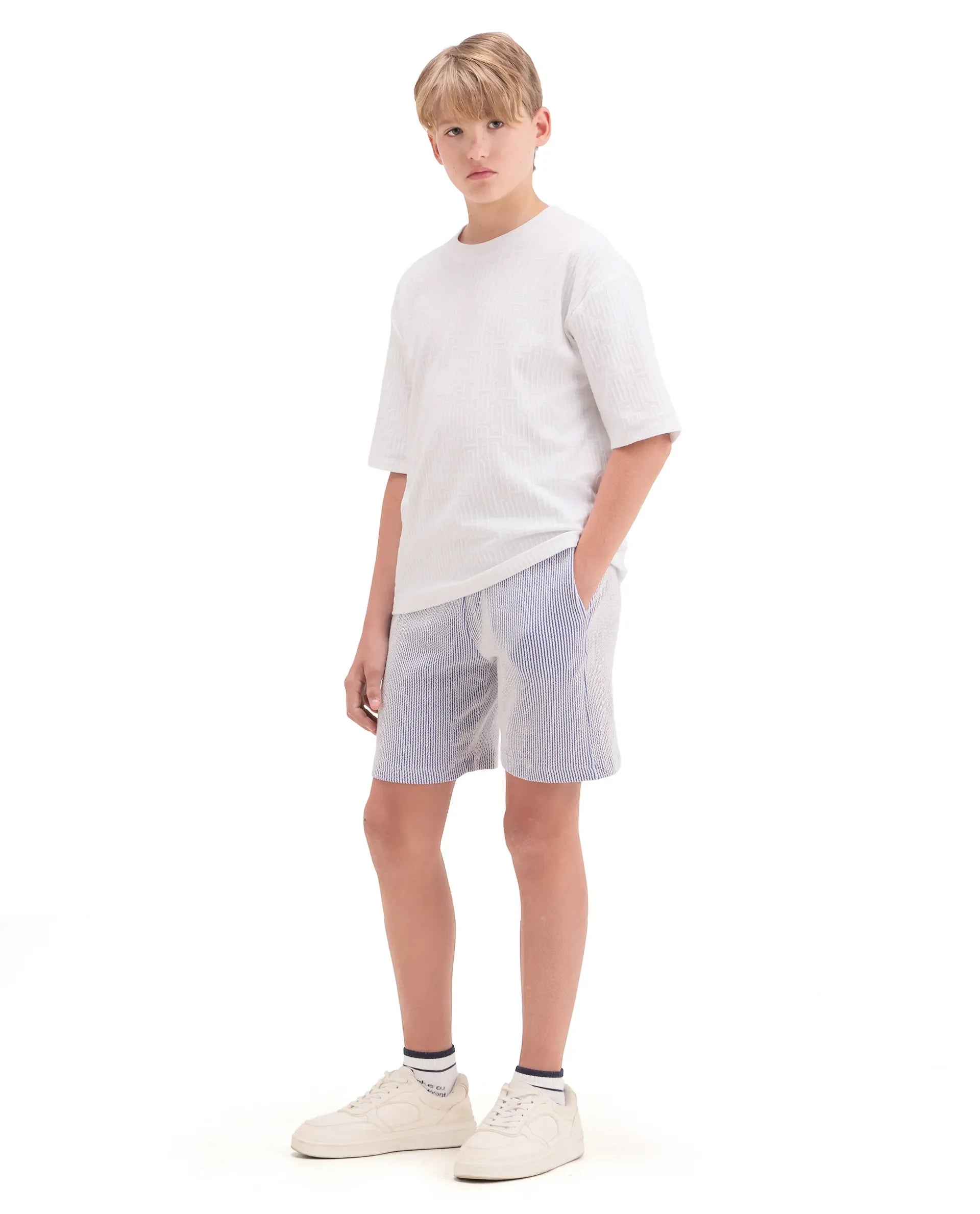 Rare Ones Boys Light Blue Drawstring Regular Fit Shorts