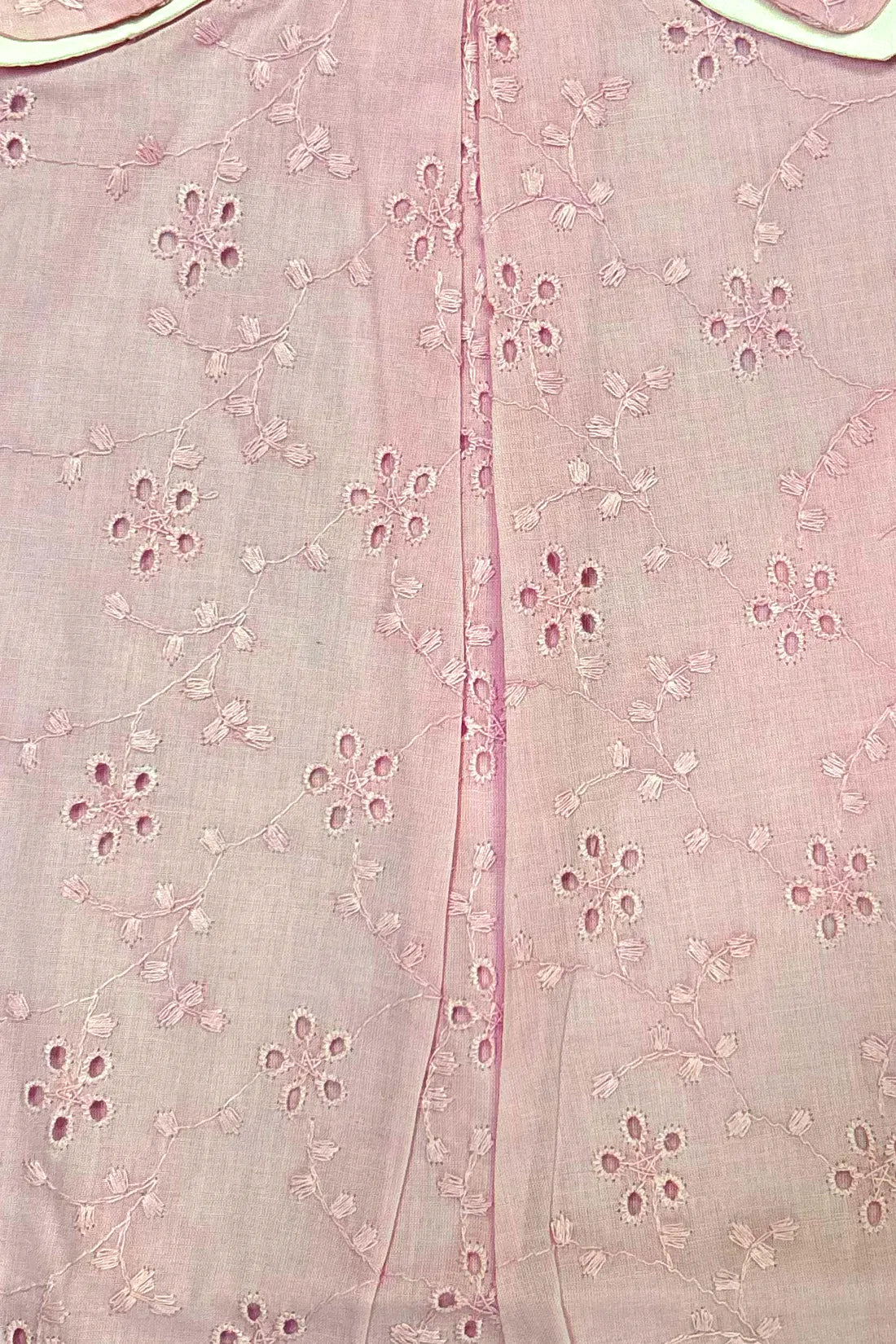Baby Girls Pink Schiffli Cotton Party Dress