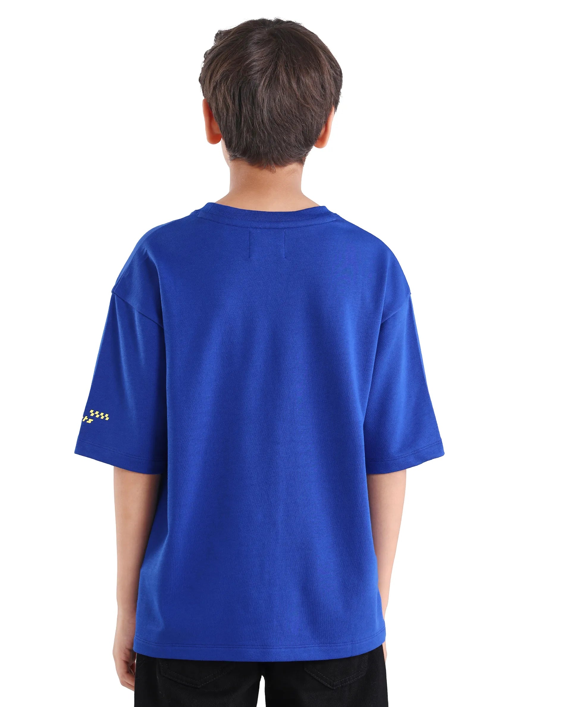 Rare Ones Boys Blue Boxy Fit HD Print Cotton Blend T-Shirt