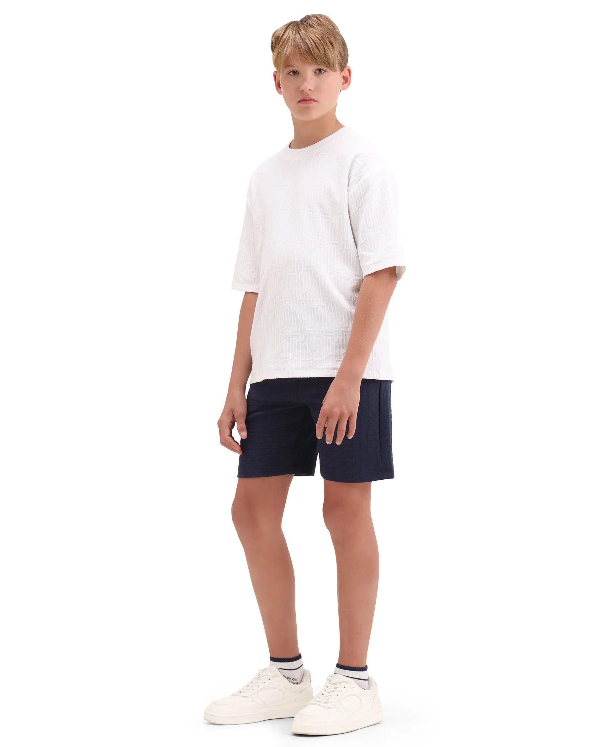 Rare Ones Boys Purple Jacquard Regular Fit Shorts