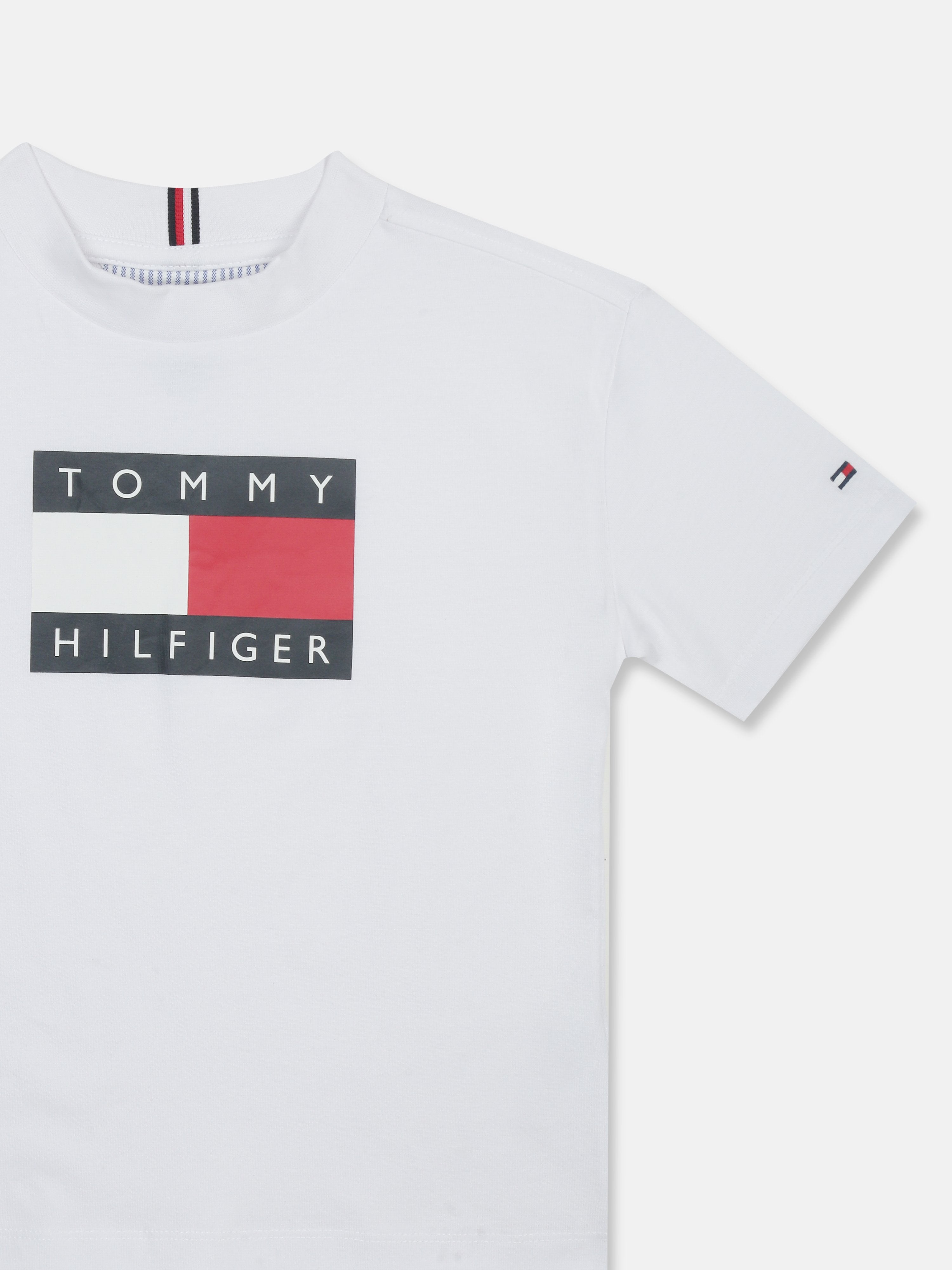 Boys White Logo Cotton T Shirt