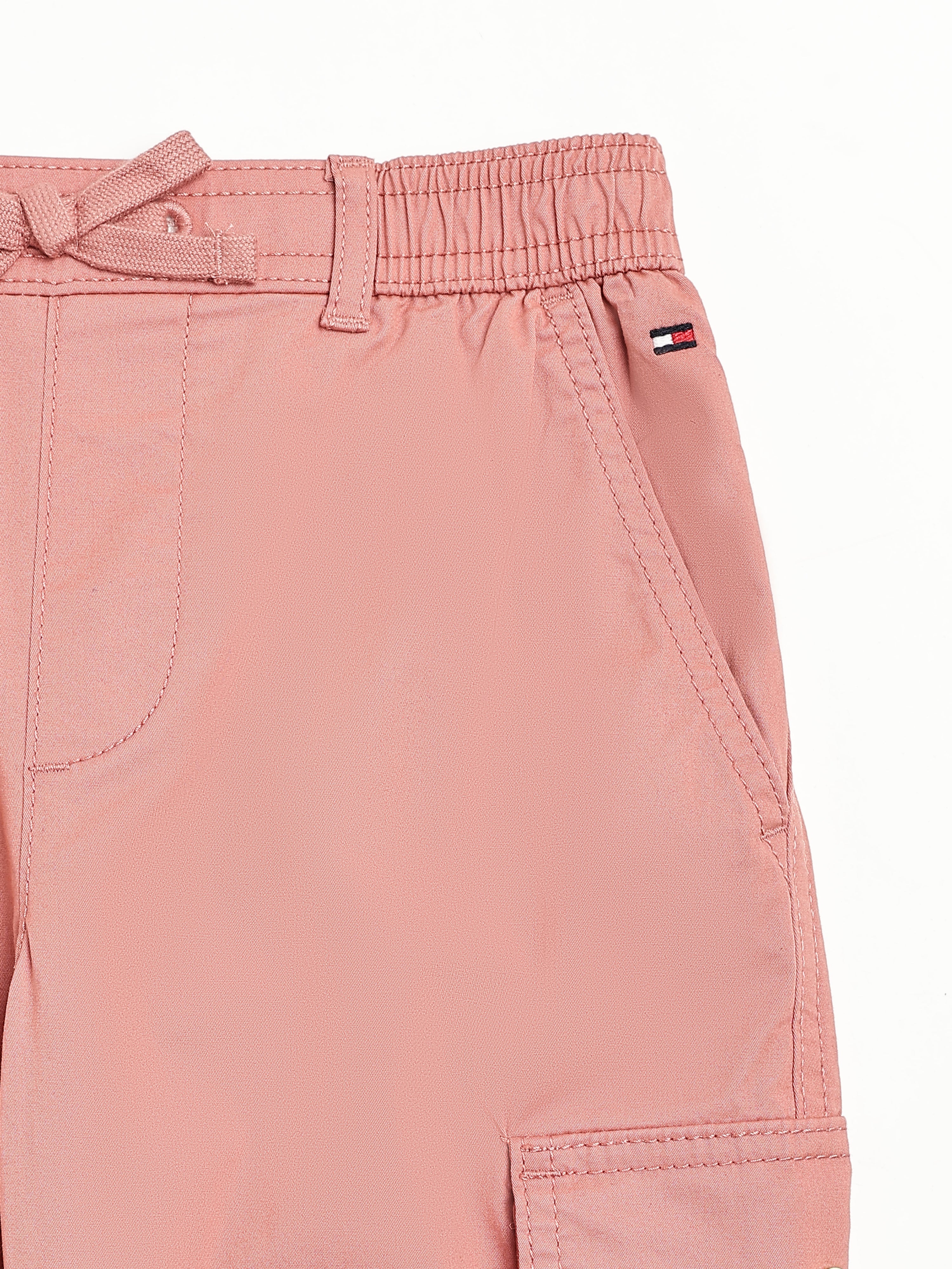 Girls Orange Cotton Casual Elasticated Bottoms