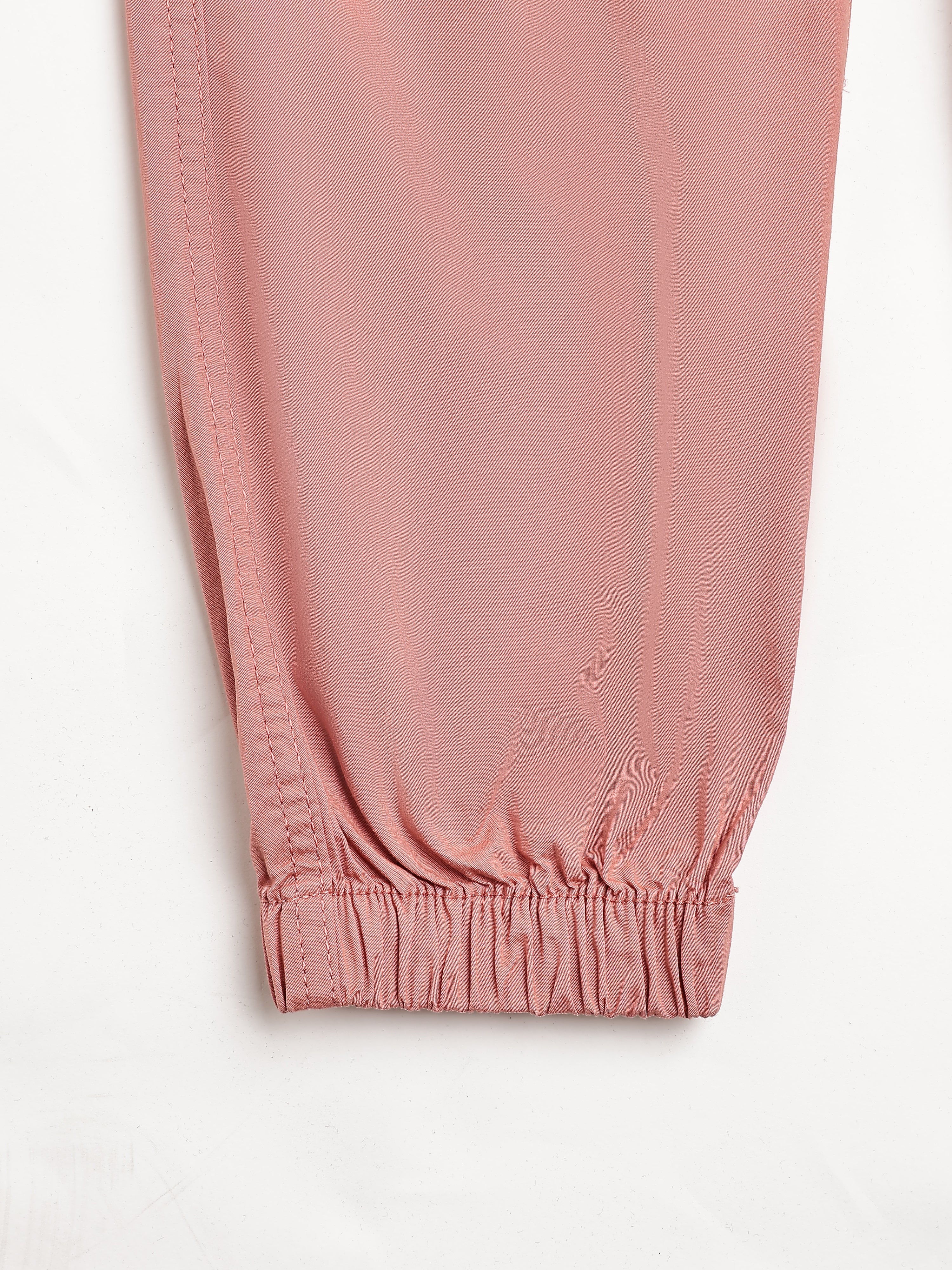 Girls Orange Cotton Casual Elasticated Bottoms