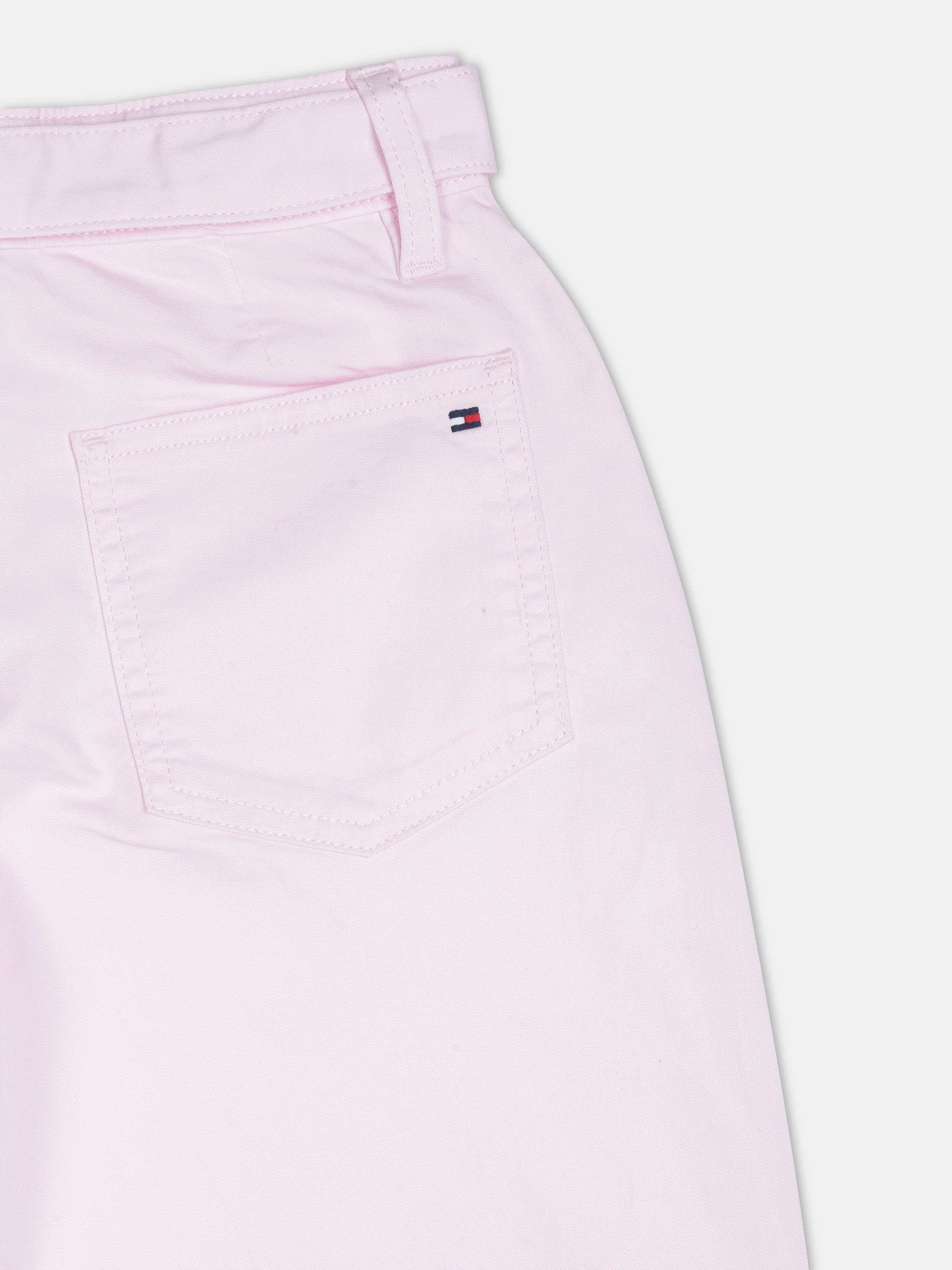 Girls Pink Straight Fit Non-Denim Pants