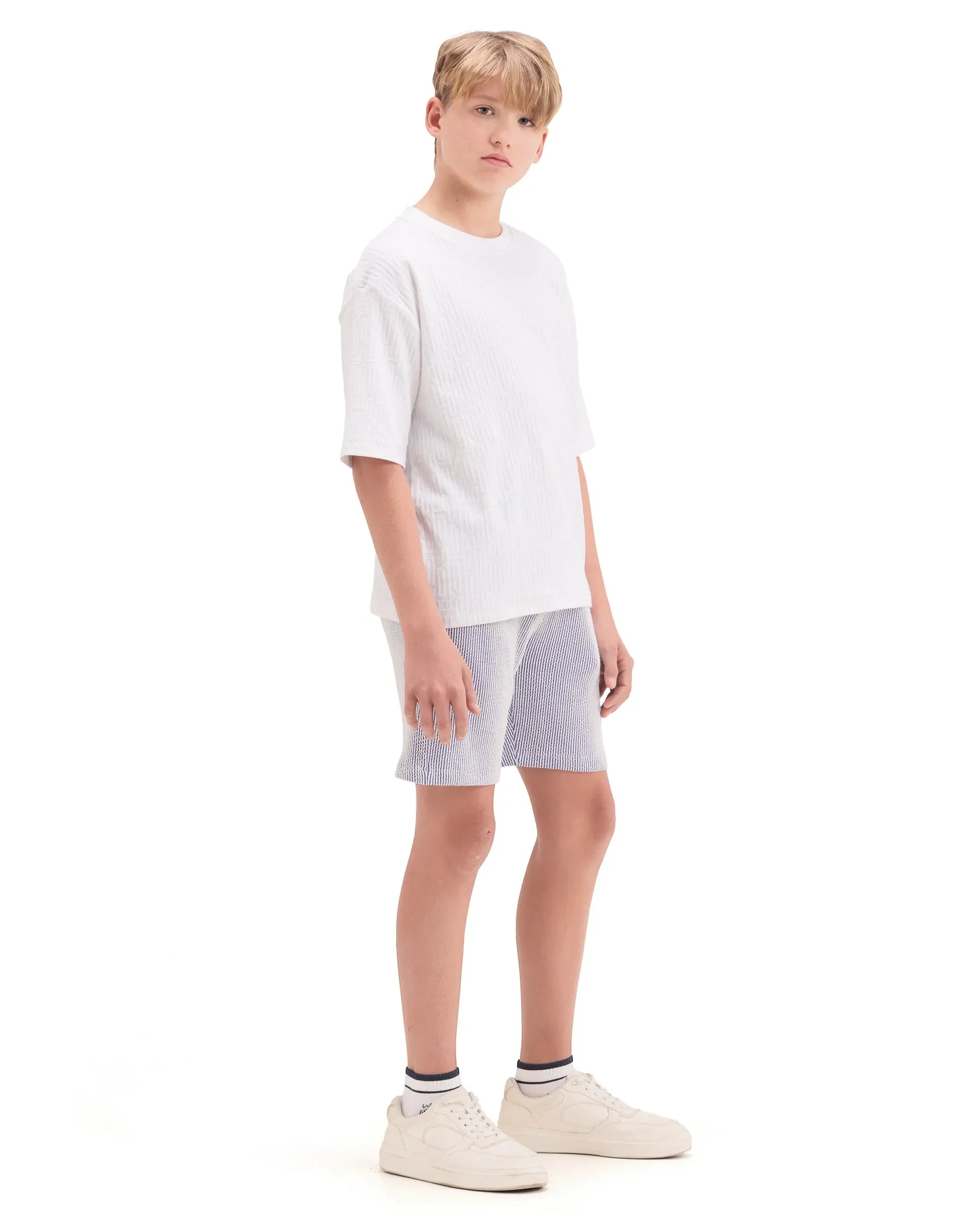 Rare Ones Boys Light Blue Drawstring Regular Fit Shorts
