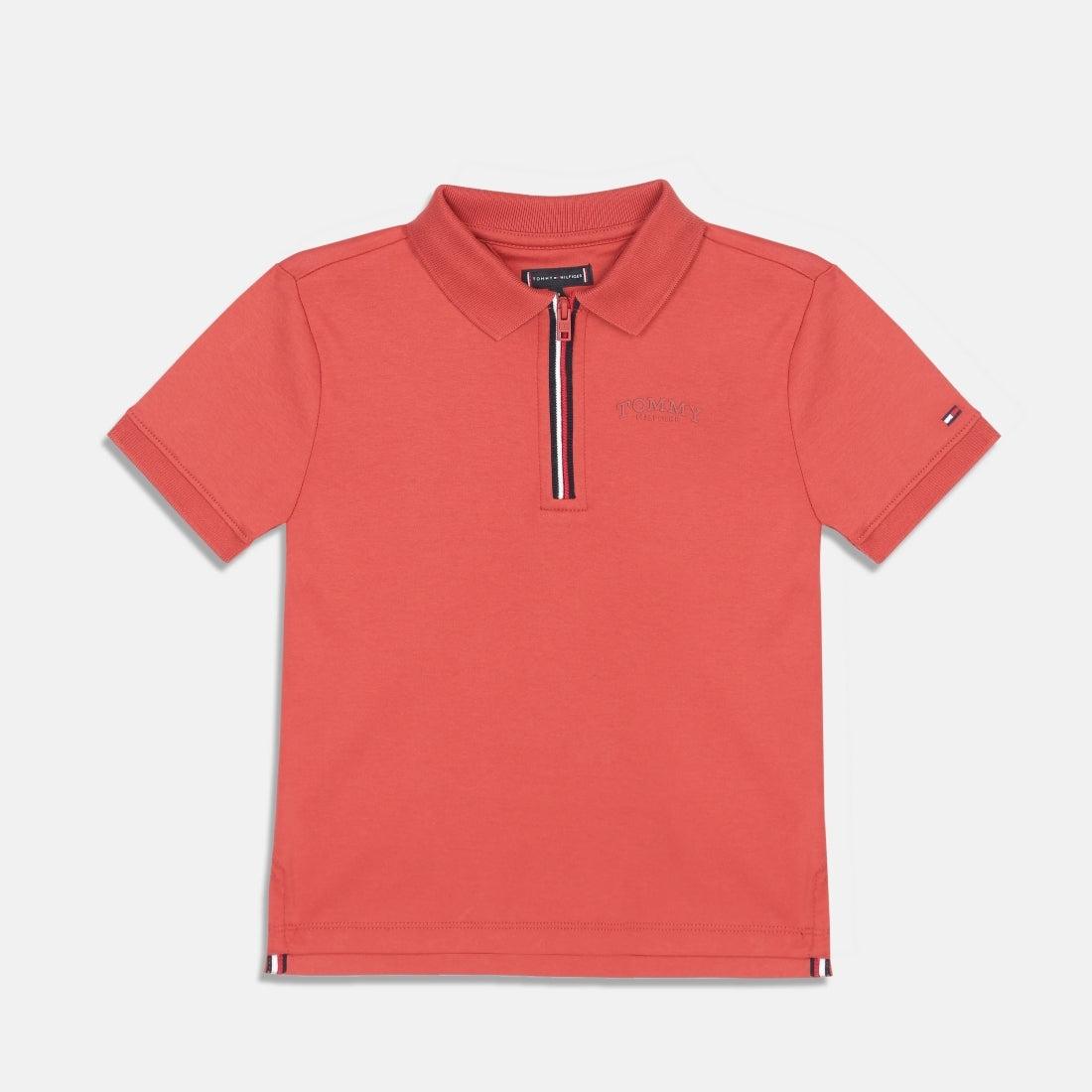 Boys Terracotta Red Cotton Polo T-Shirt Regular Fit