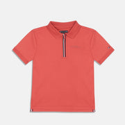 Boys Terracotta Red Cotton Polo T-Shirt Regular Fit