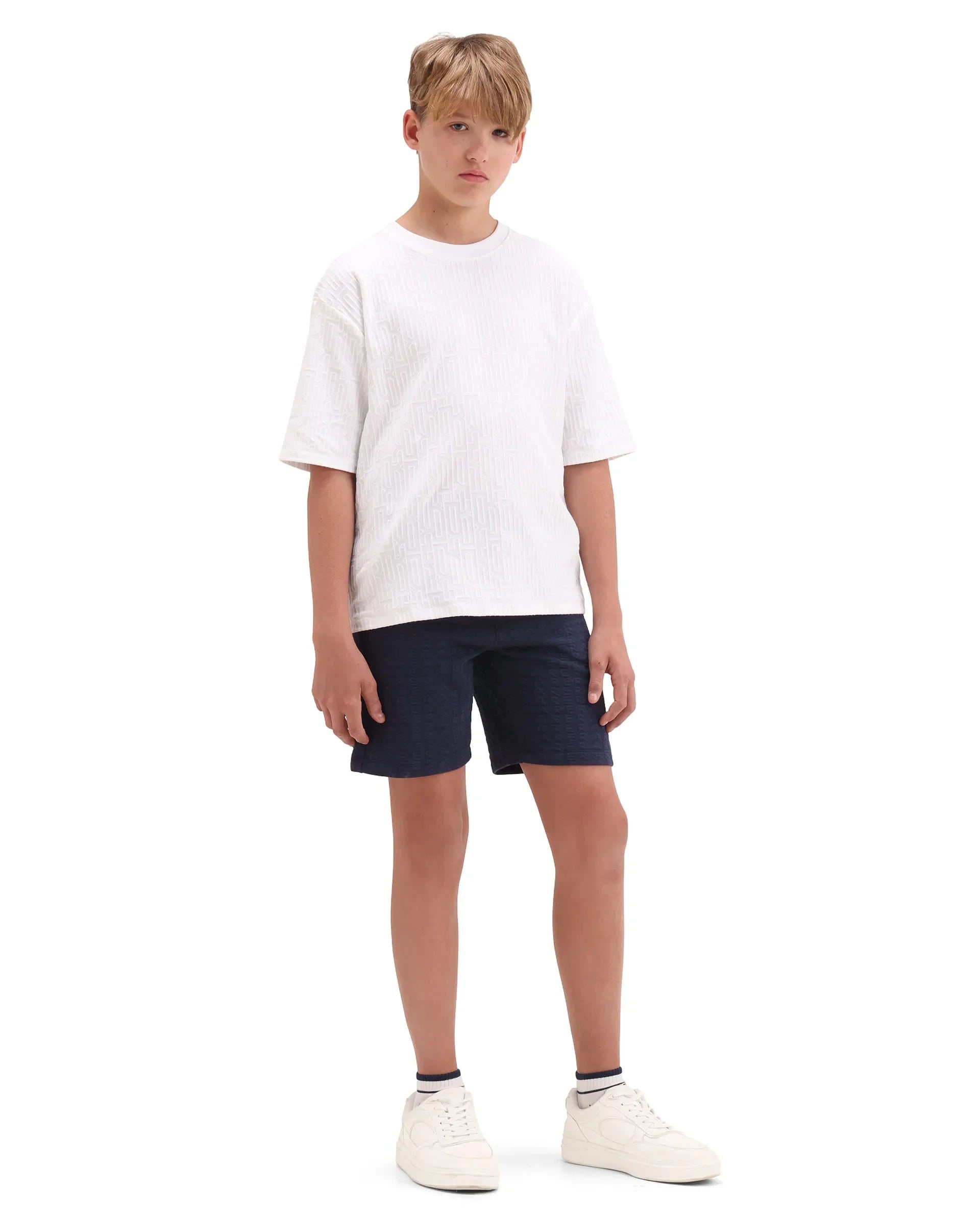 Rare Ones Boys Purple Jacquard Regular Fit Shorts