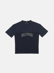 Boys Navy Logo Cotton T Shirt