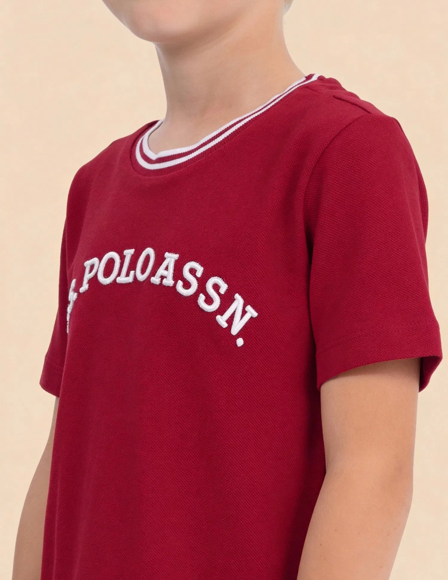 Boys Red Cotton Printed Logo Everyday T-Shirt